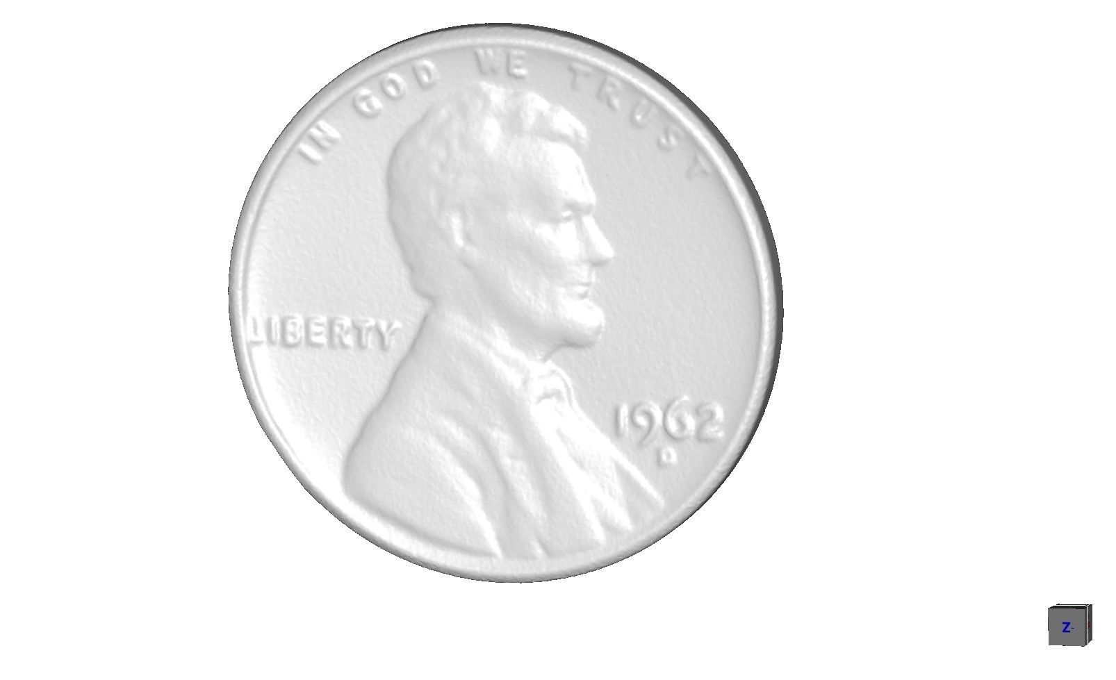 USA 1 Cent Coin Free 3D model_2