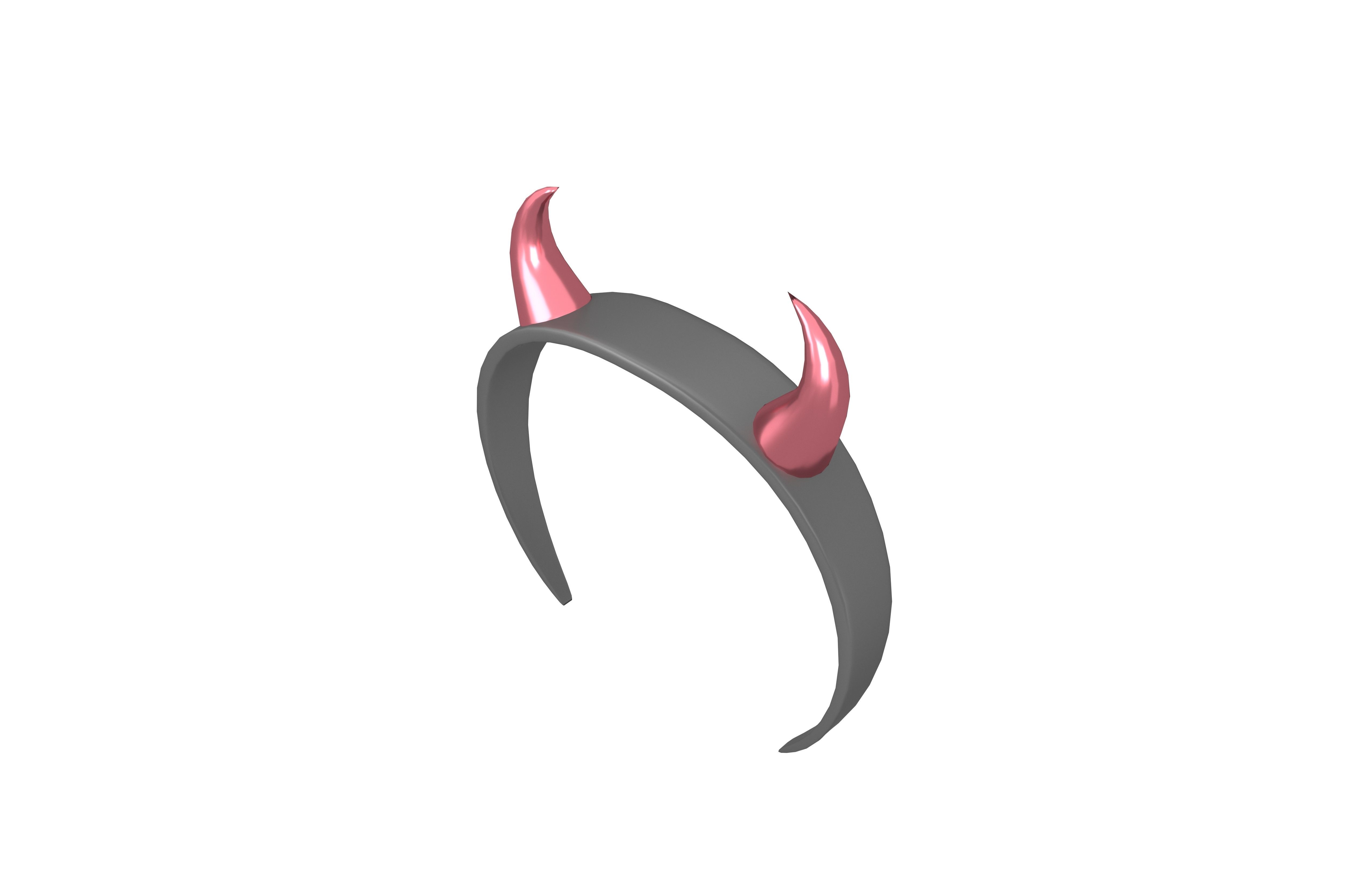 Devil Horns Headband v1 008 Low-poly 3D model_2
