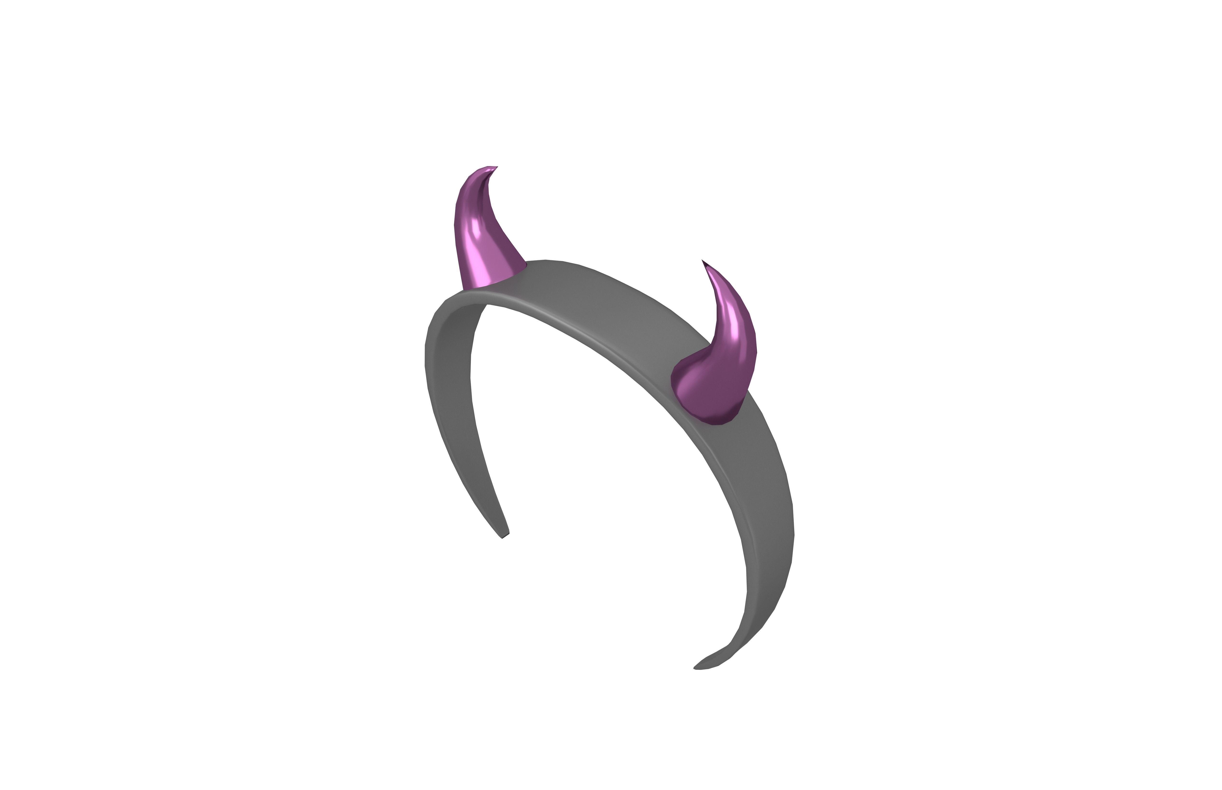 Devil Horns Headband v1 010 Low-poly 3D model_3
