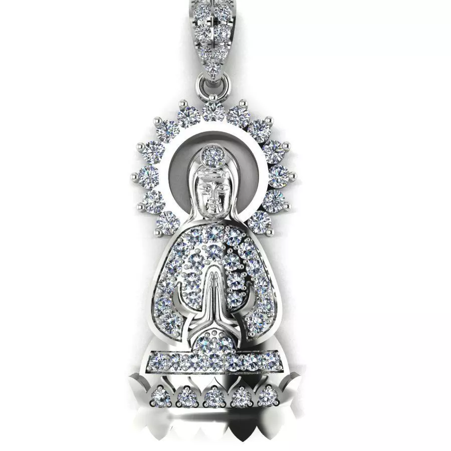 Pendant diamond Buddha 3D print model_0