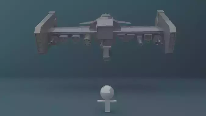 Space ship Low-poly 3D model