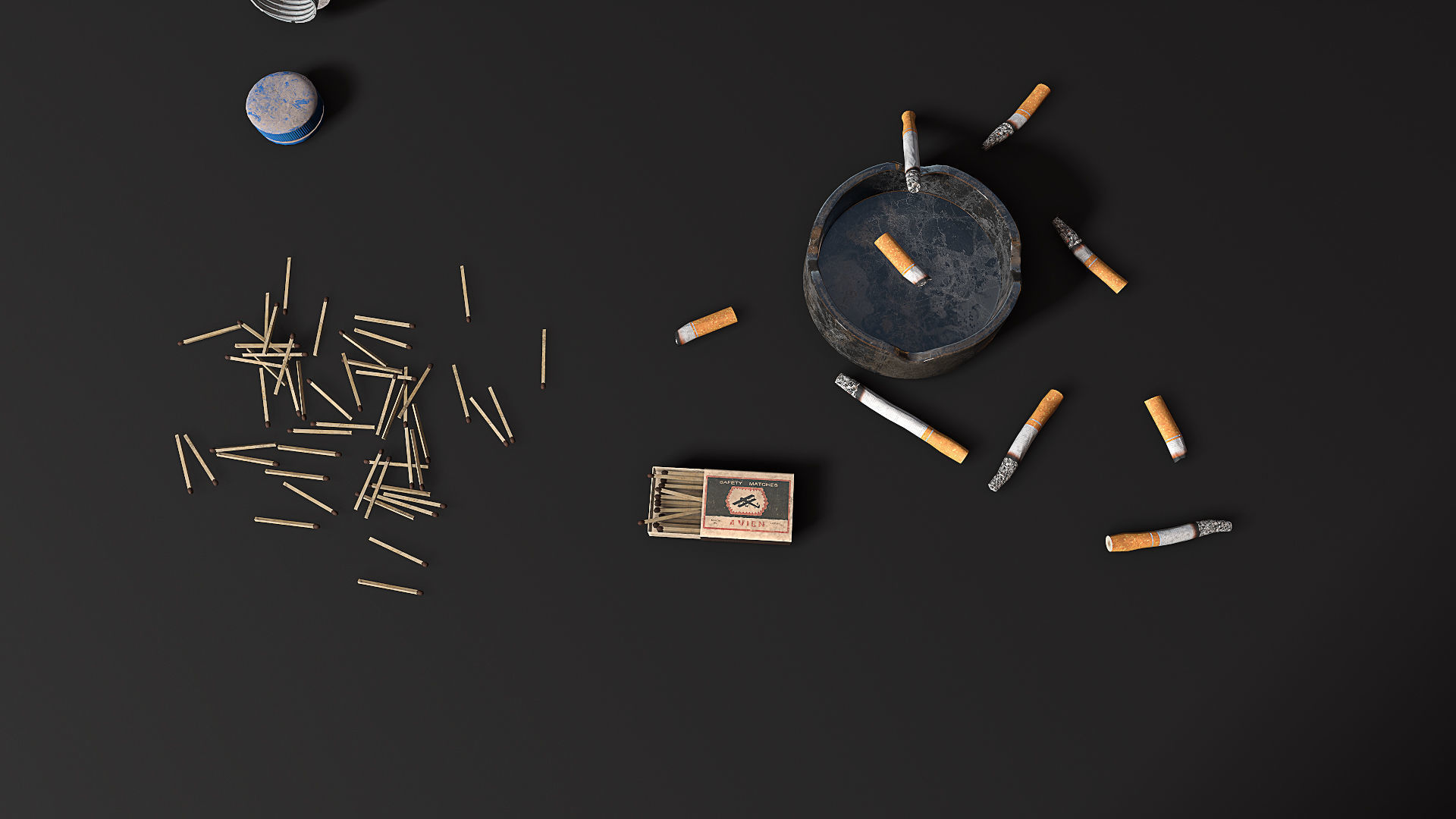 Trash Set PBR Game Ready box Low-poly 3D model_6