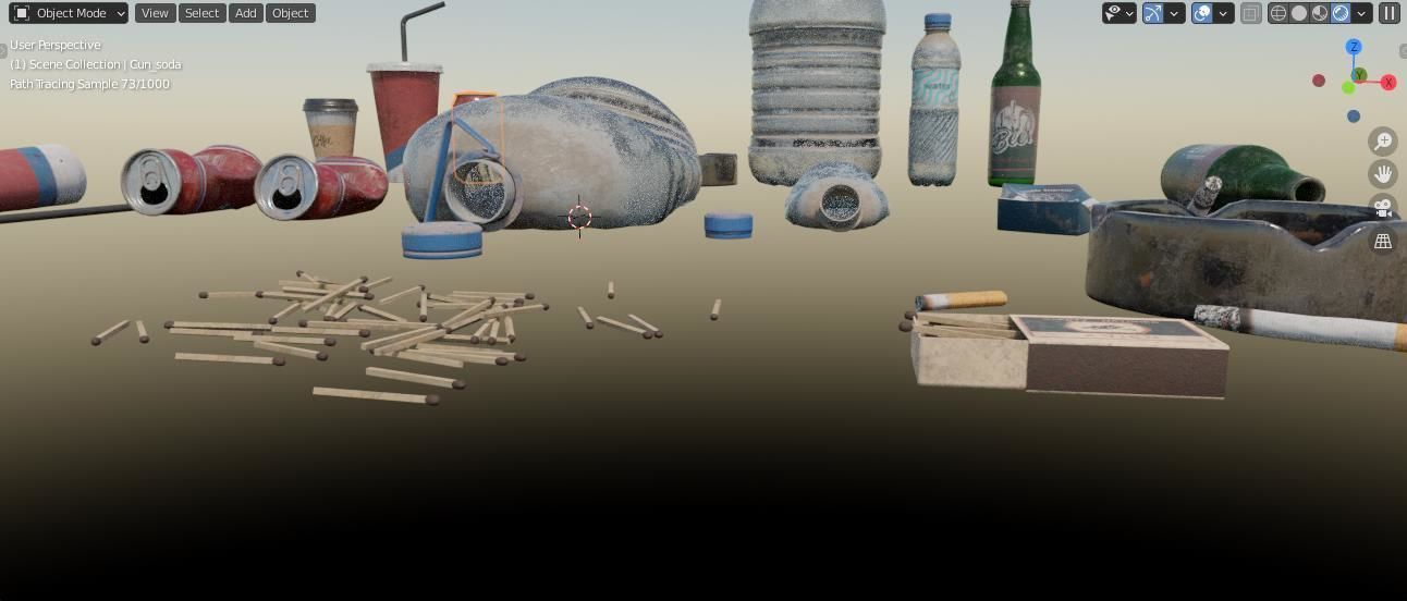 Trash Set PBR Game Ready box Low-poly 3D model_10