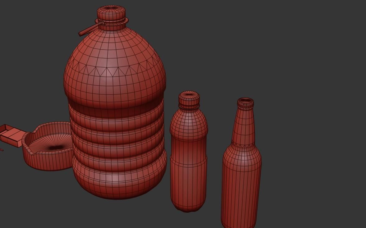 Trash Set PBR Game Ready box Low-poly 3D model_17