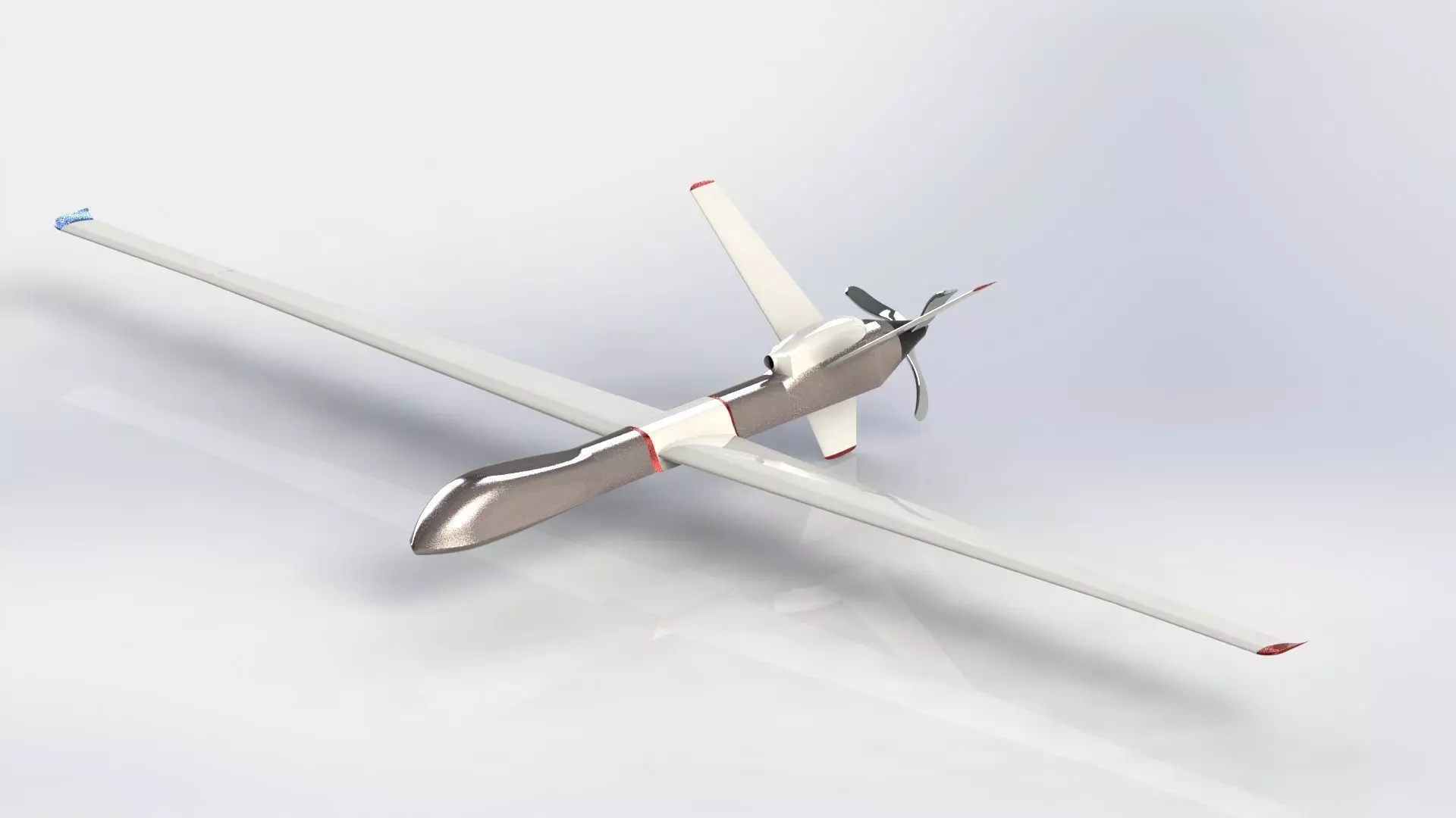 UAV Fixed Wing Atomics MQ-9 Reaper Model Free 3D print model