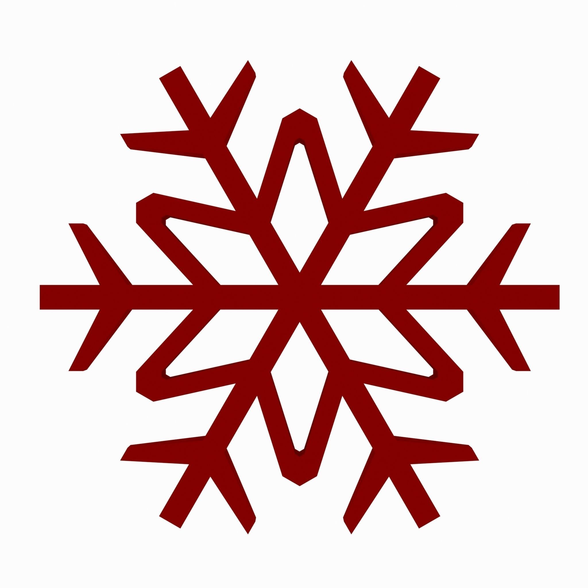 Snowflake v1 Red Low-poly 3D model_4