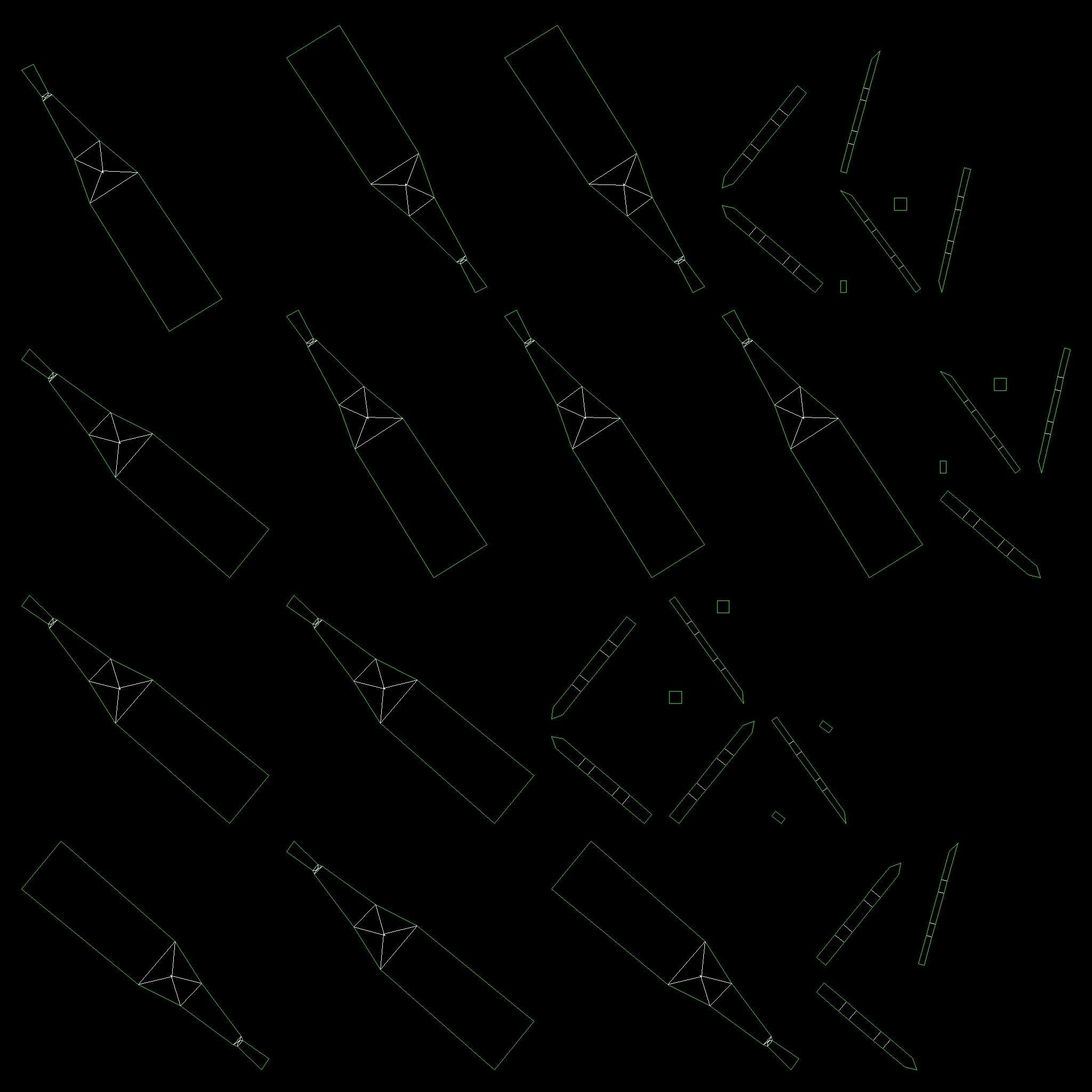 Snowflake v1  Green Low-poly 3D model_6