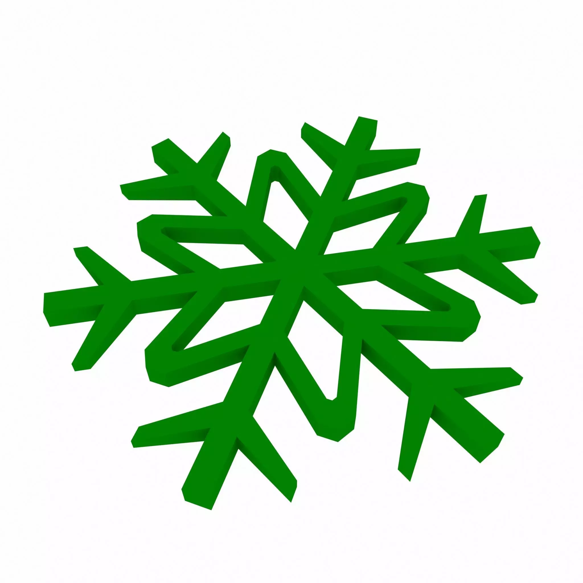 Snowflake v1  Green Low-poly 3D model_0