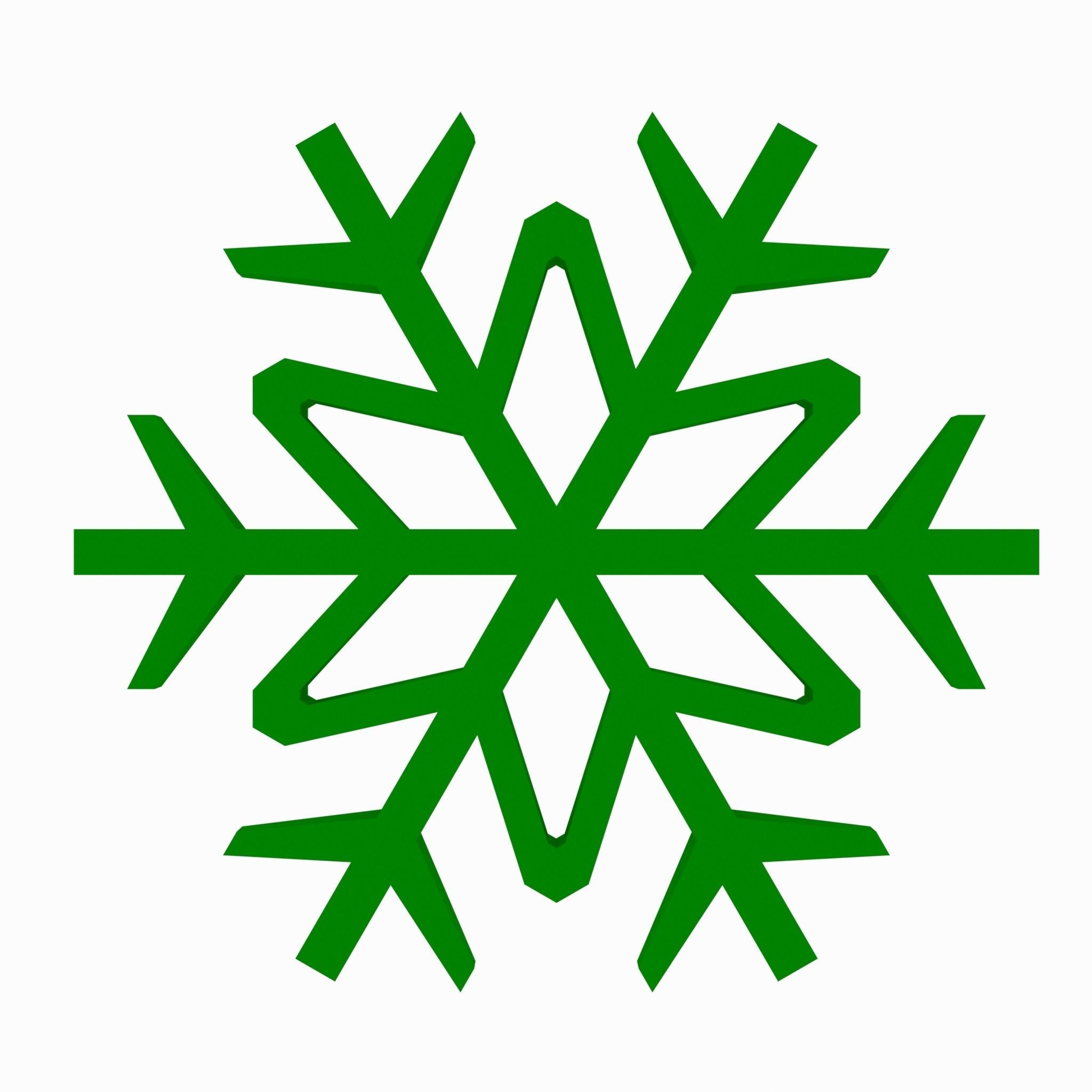 Snowflake v1  Green Low-poly 3D model_5