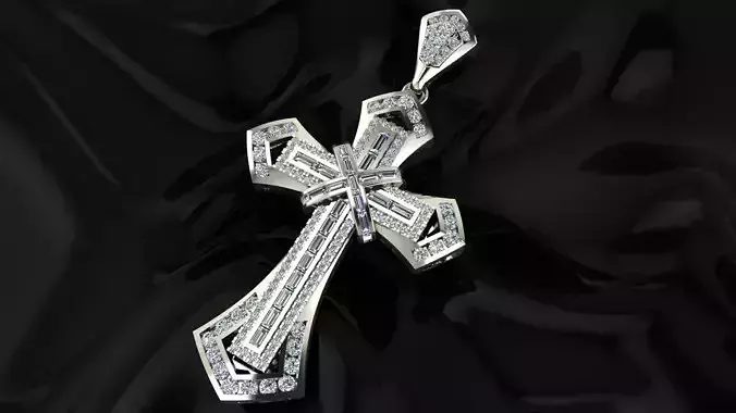New Super Cross Pendant Full diamond