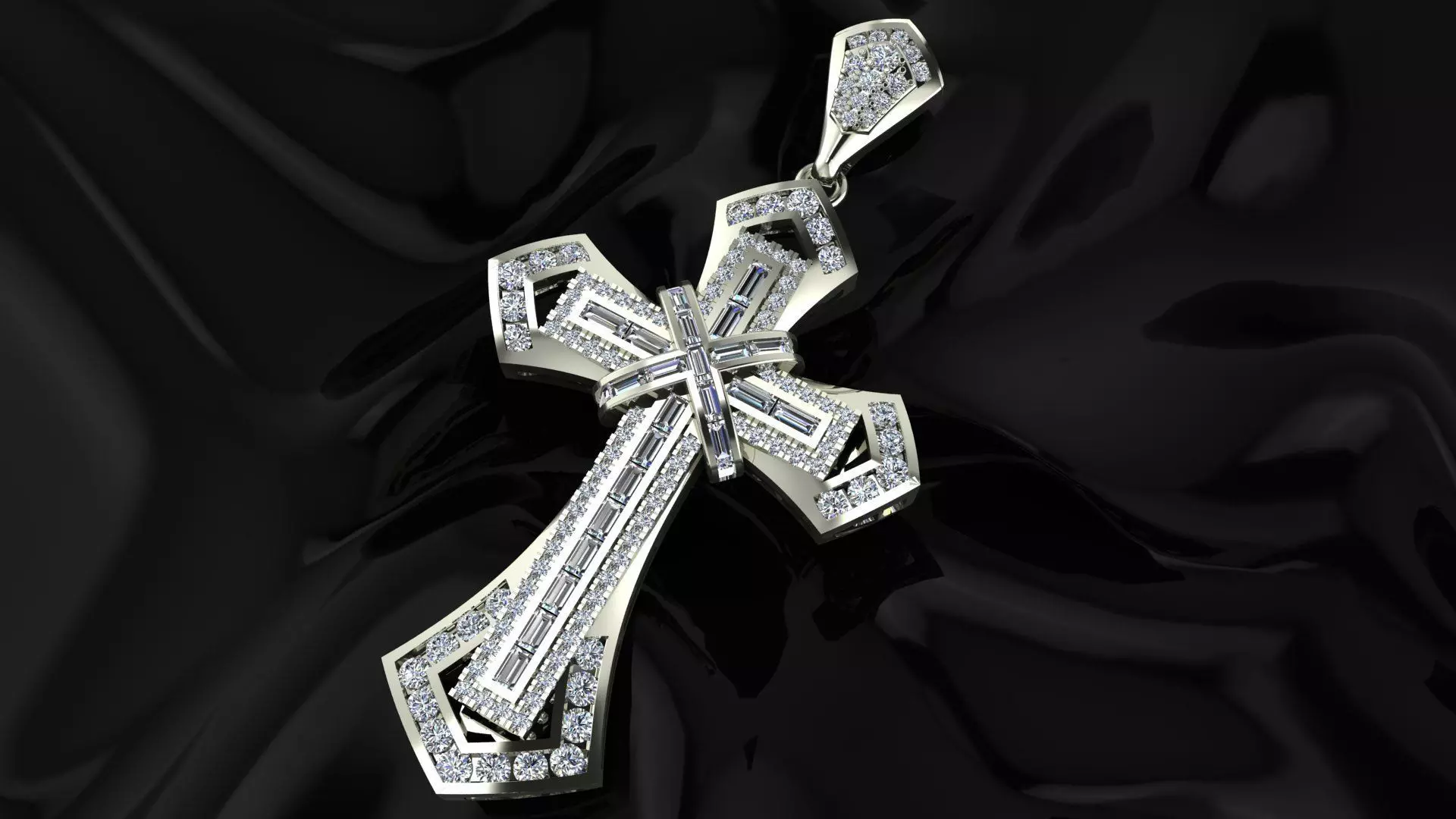 New Super Cross Pendant Full diamond 3D print model