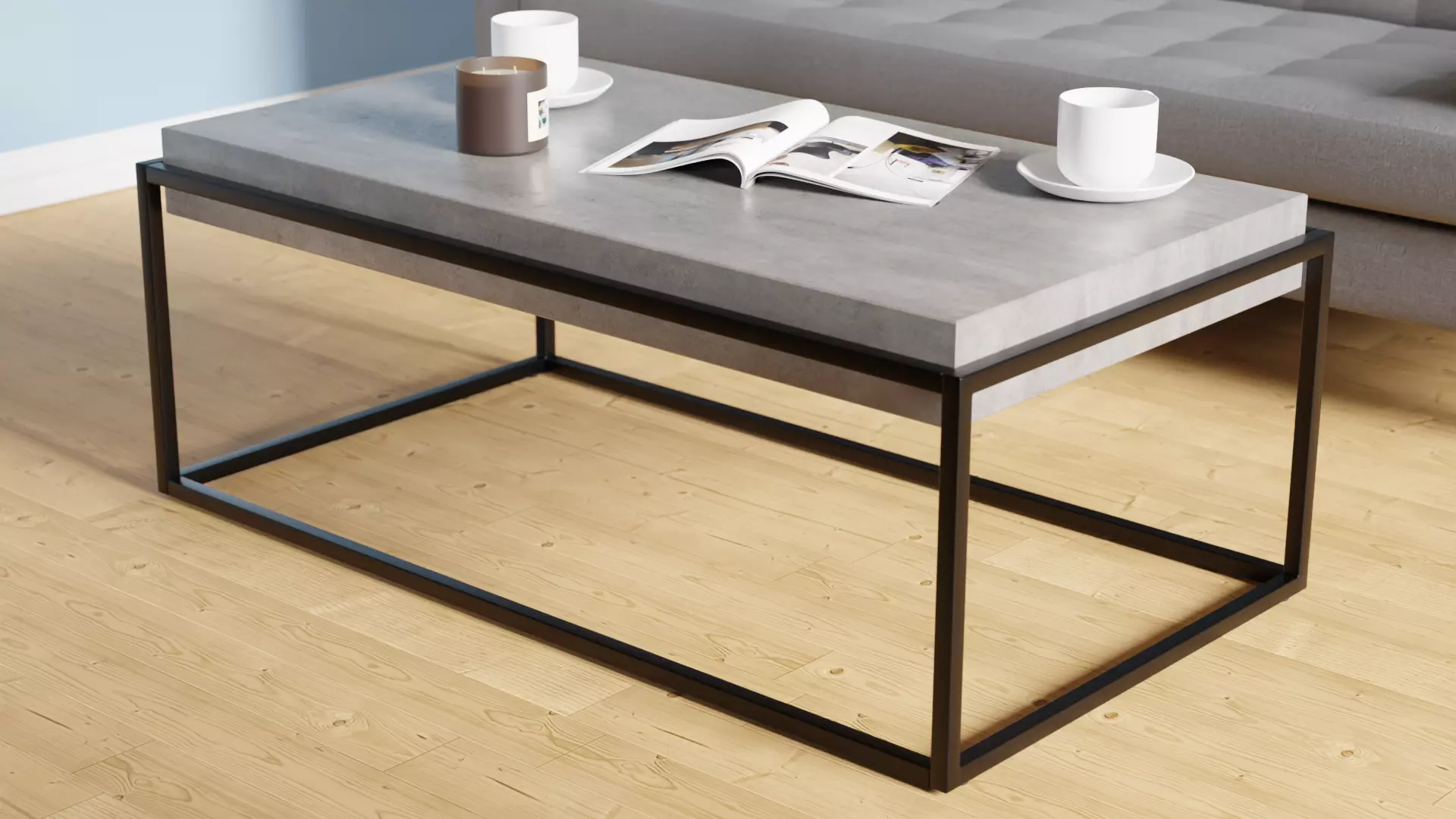 ALTOS Coffee Table Concrete 3D model_0