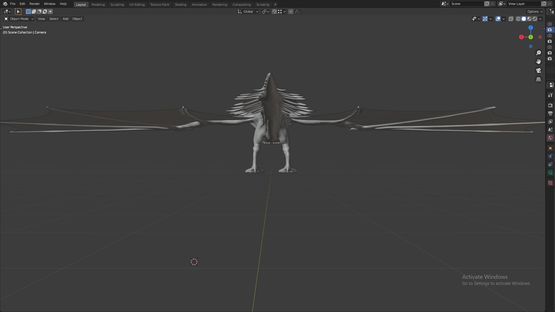 Fire Breathing Wyvern Dragon 3D model_14