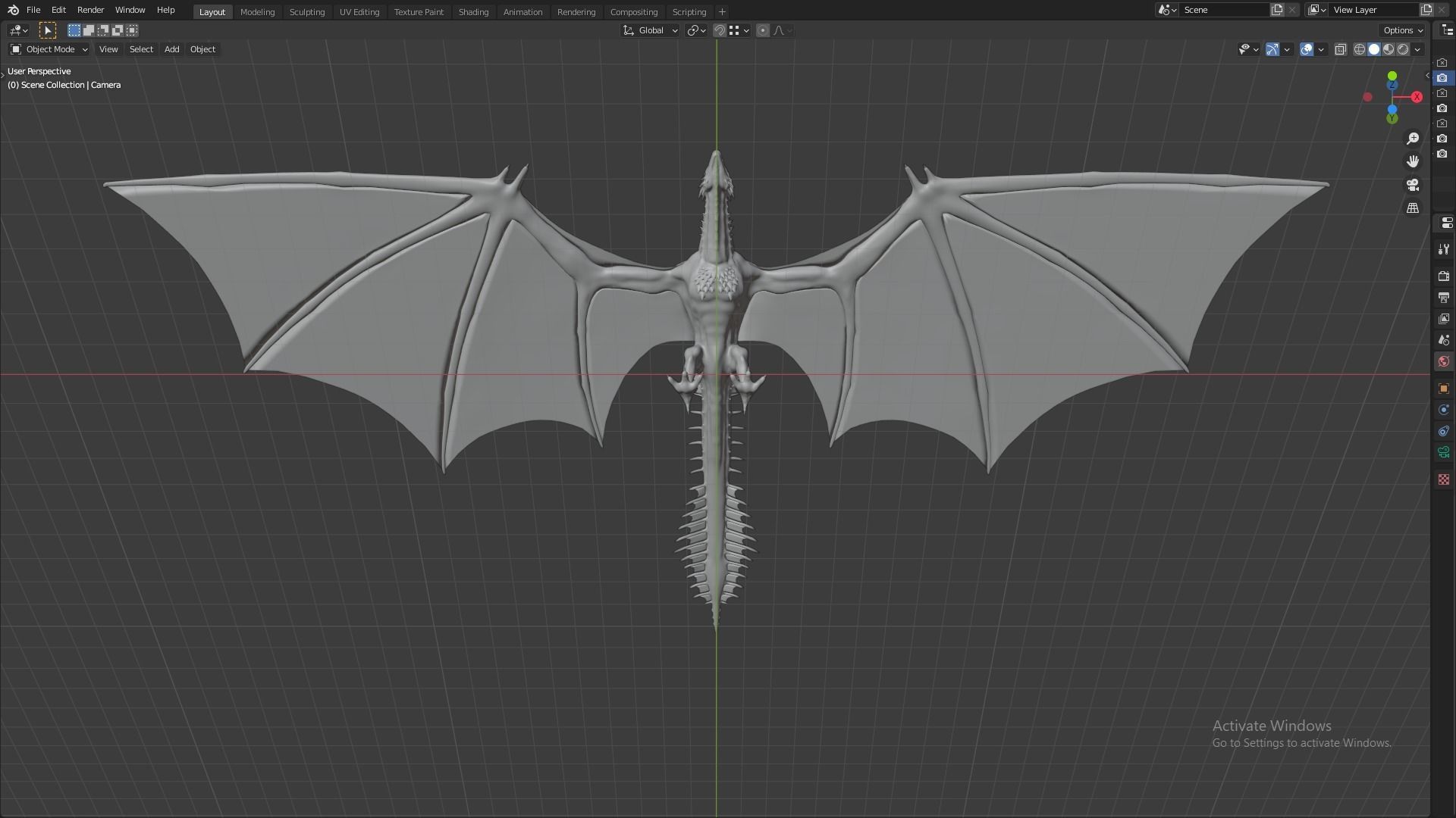 Fire Breathing Wyvern Dragon 3D model_19