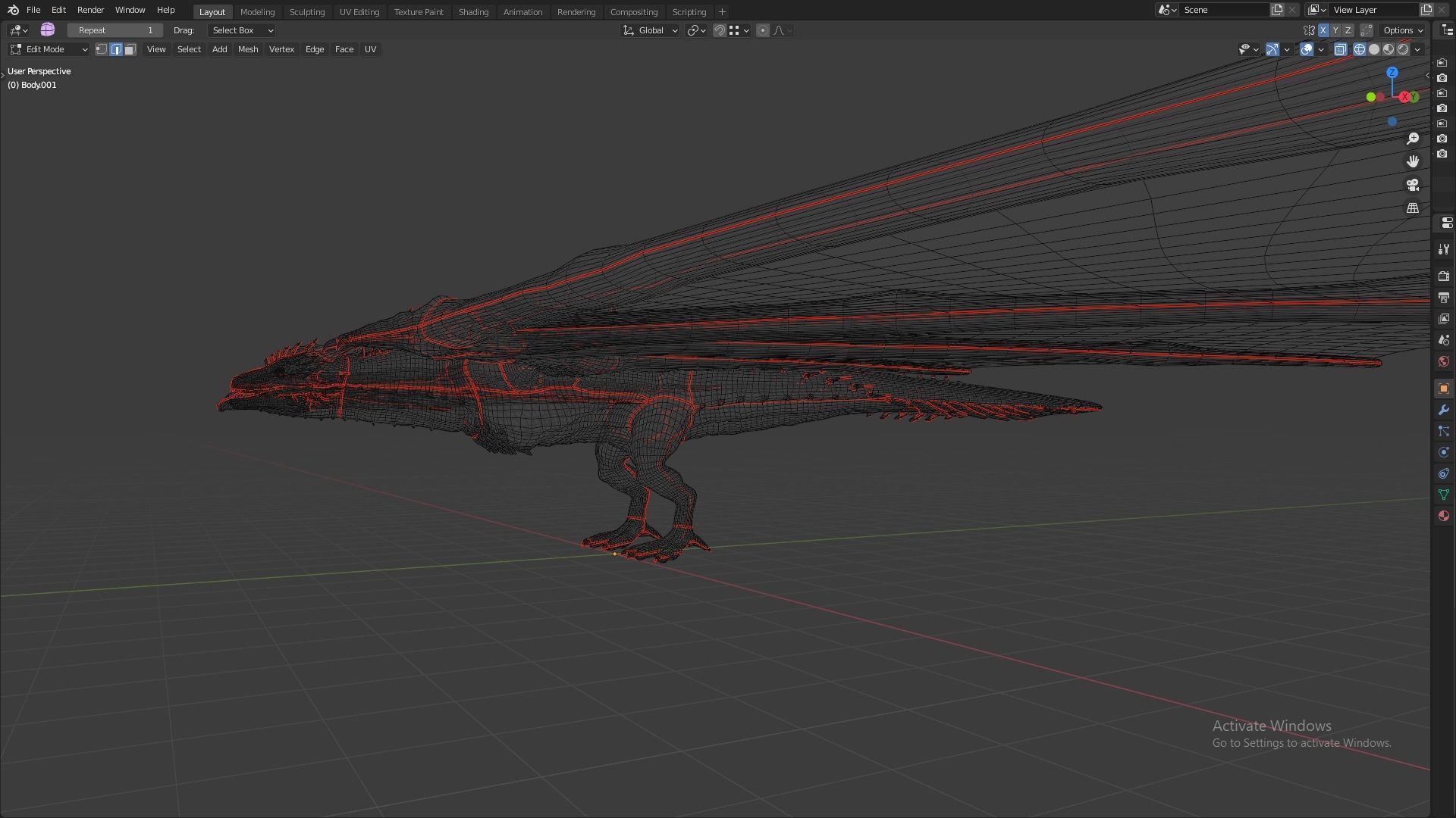 Fire Breathing Wyvern Dragon 3D model_145