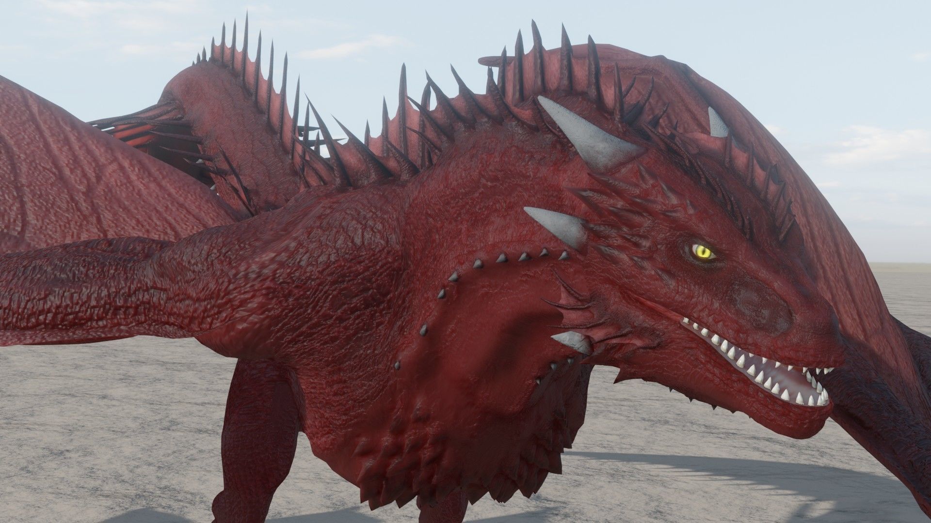 Fire Breathing Wyvern Dragon 3D model_2