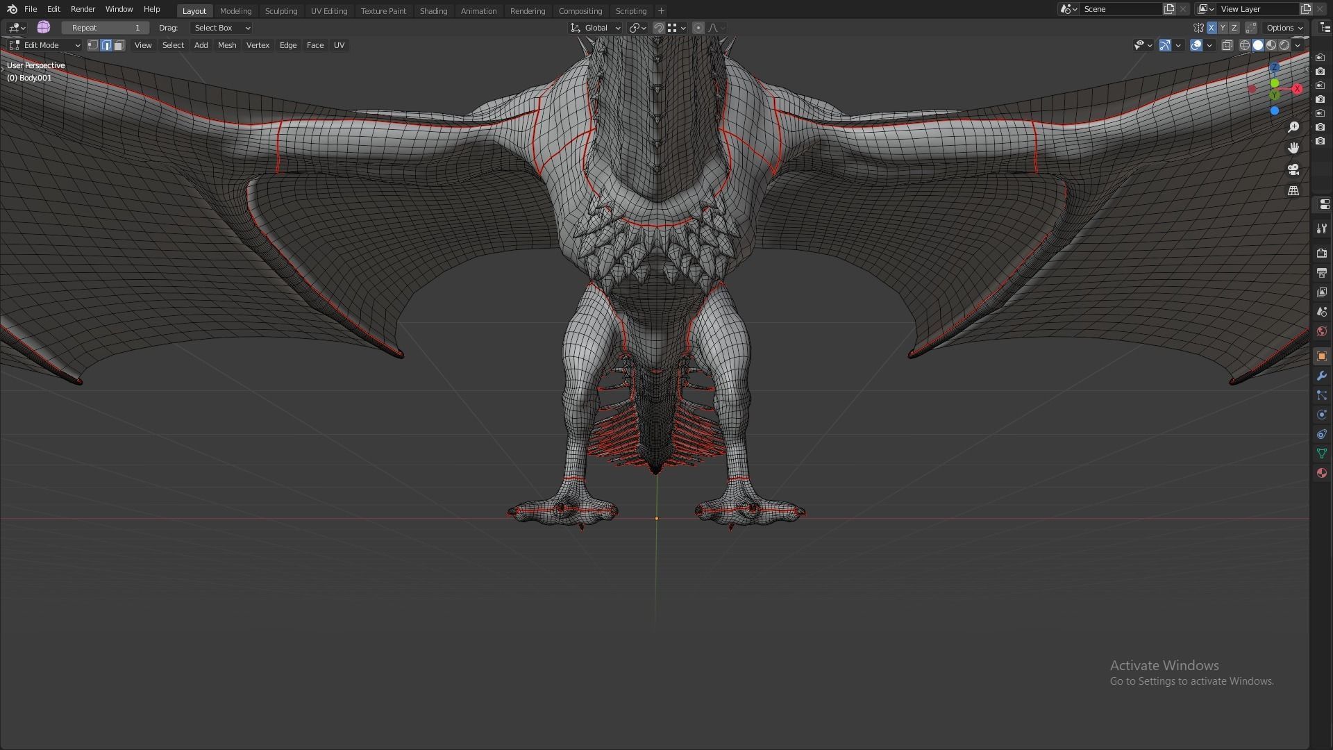Fire Breathing Wyvern Dragon 3D model_72