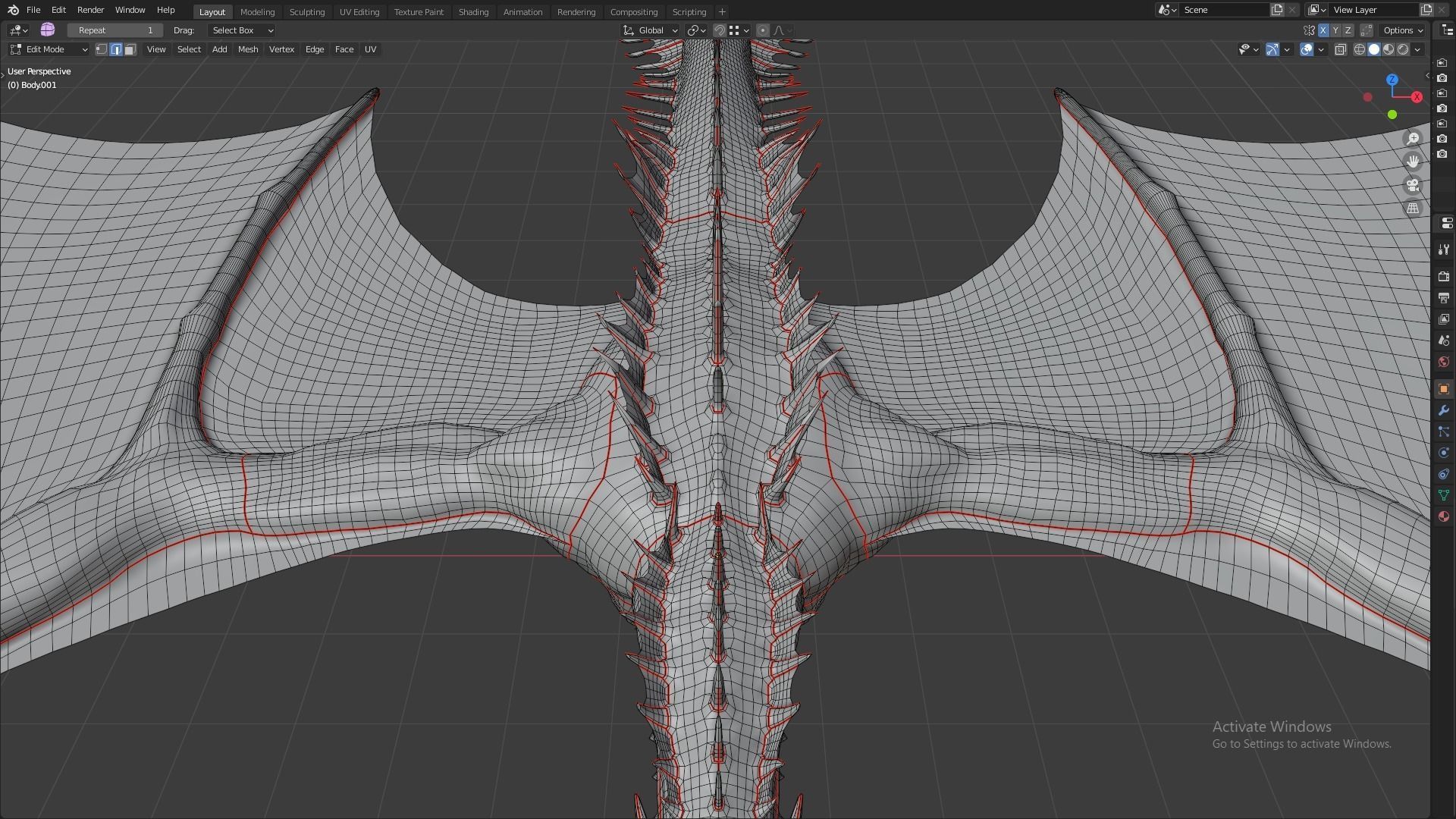 Fire Breathing Wyvern Dragon 3D model_77