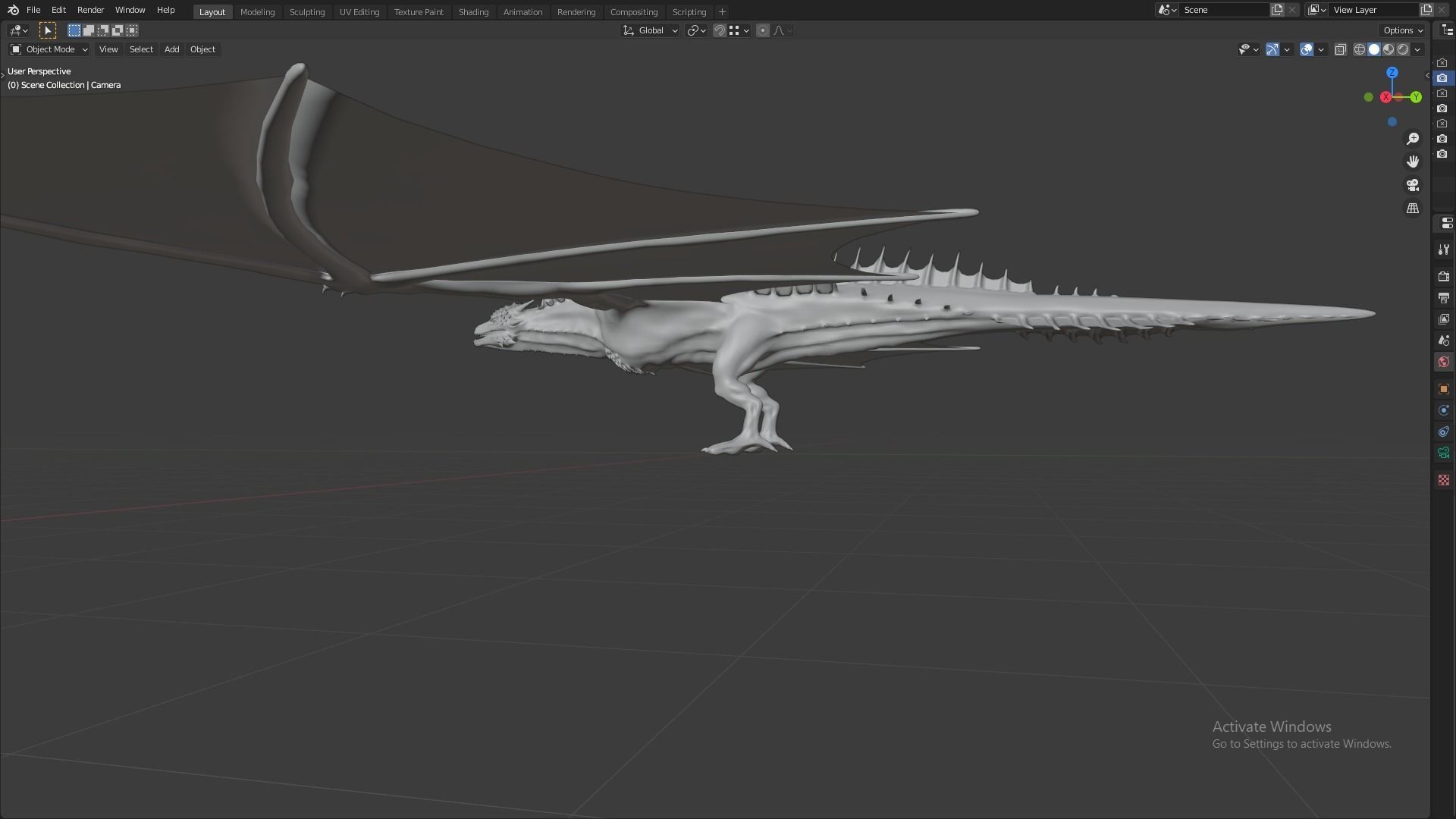 Fire Breathing Wyvern Dragon 3D model_16