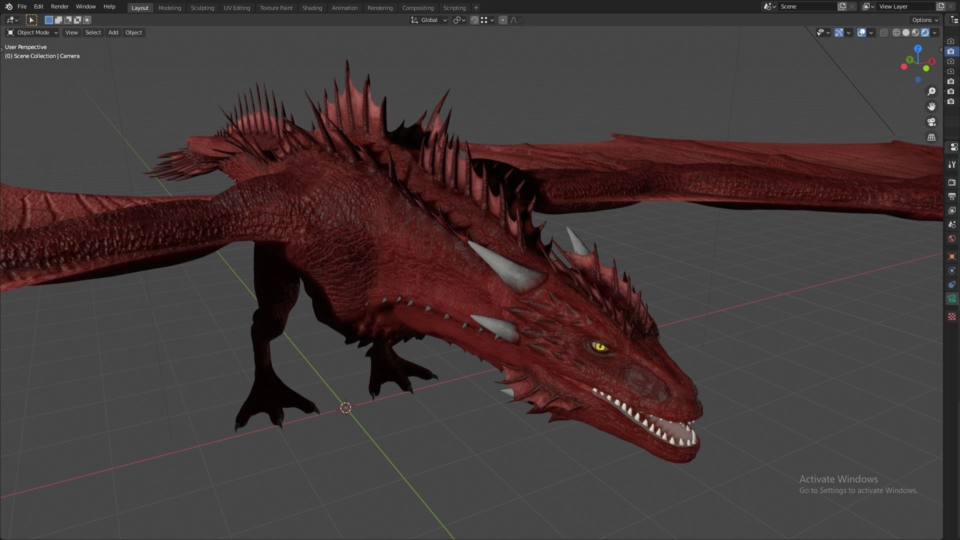 Fire Breathing Wyvern Dragon 3D model_97