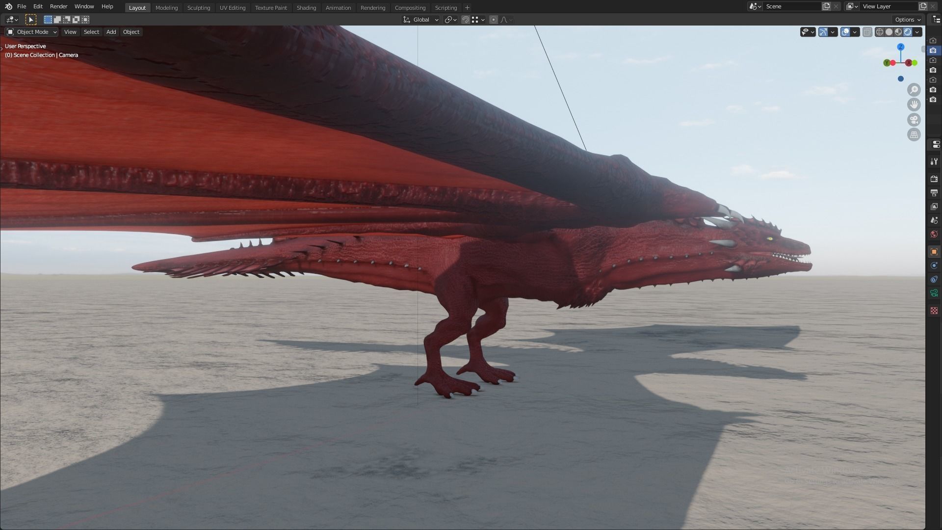 Fire Breathing Wyvern Dragon 3D model_102