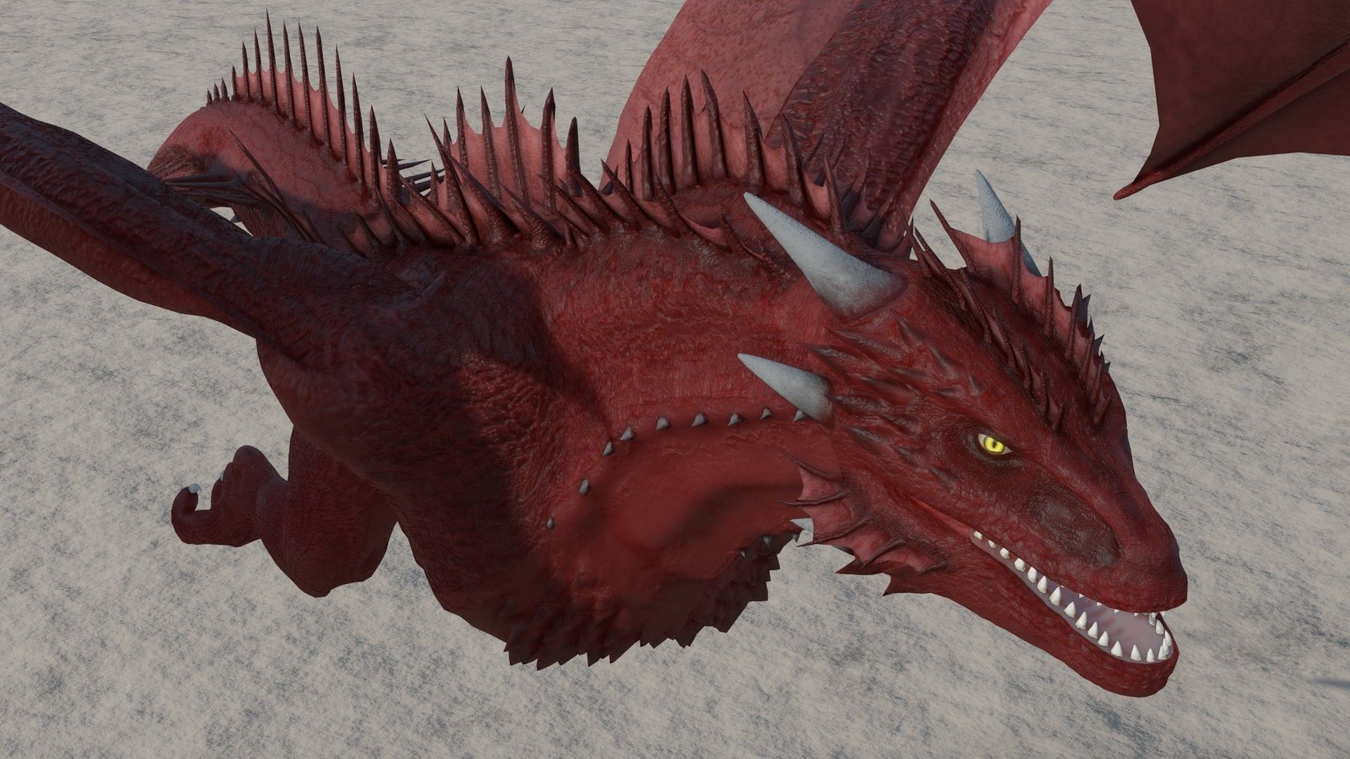 Fire Breathing Wyvern Dragon 3D model_7