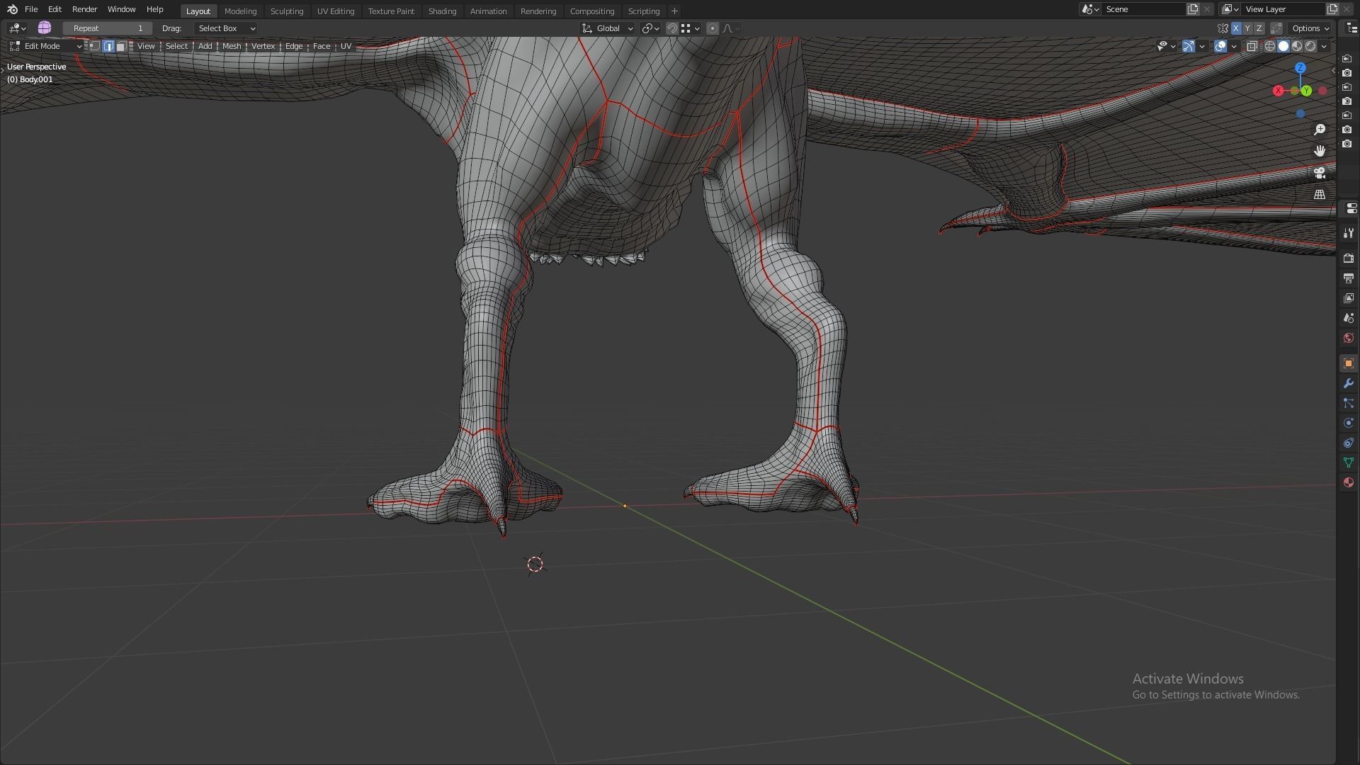Fire Breathing Wyvern Dragon 3D model_61