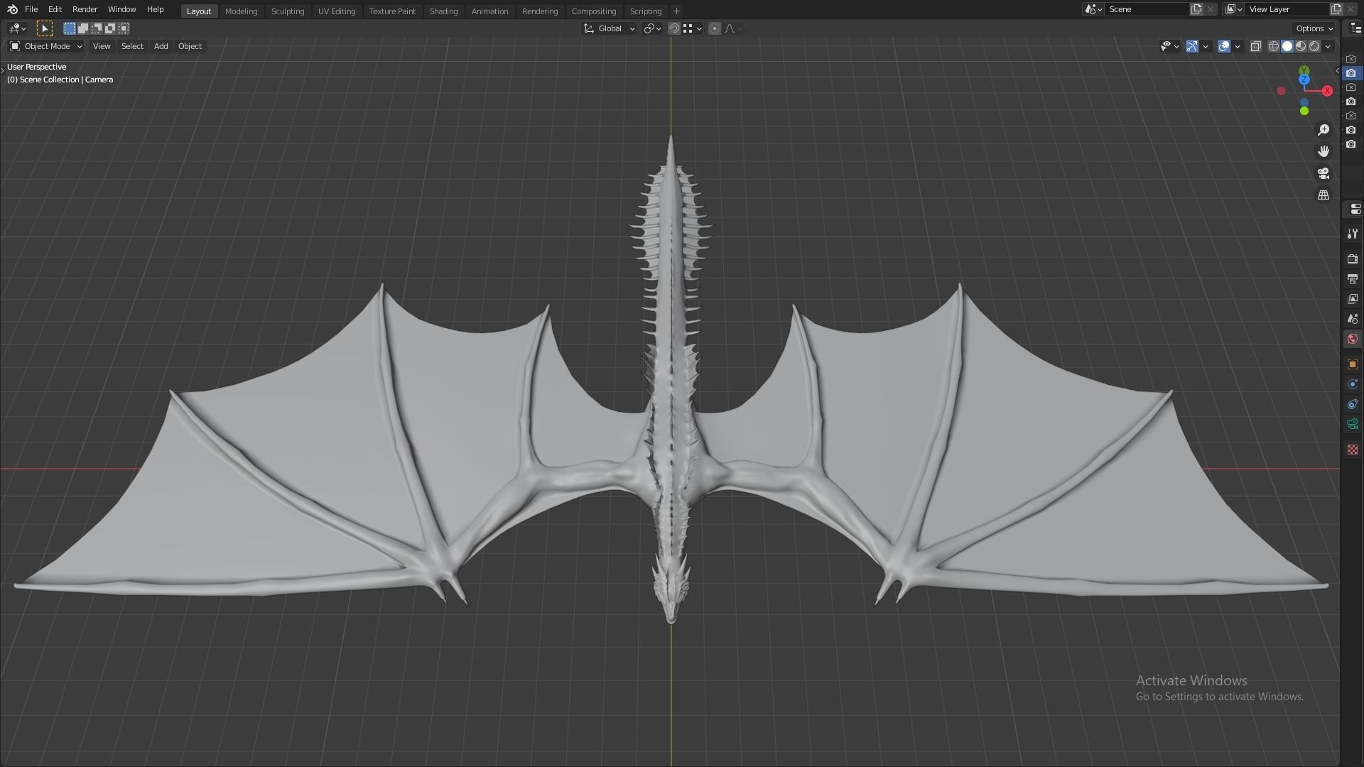 Fire Breathing Wyvern Dragon 3D model_27