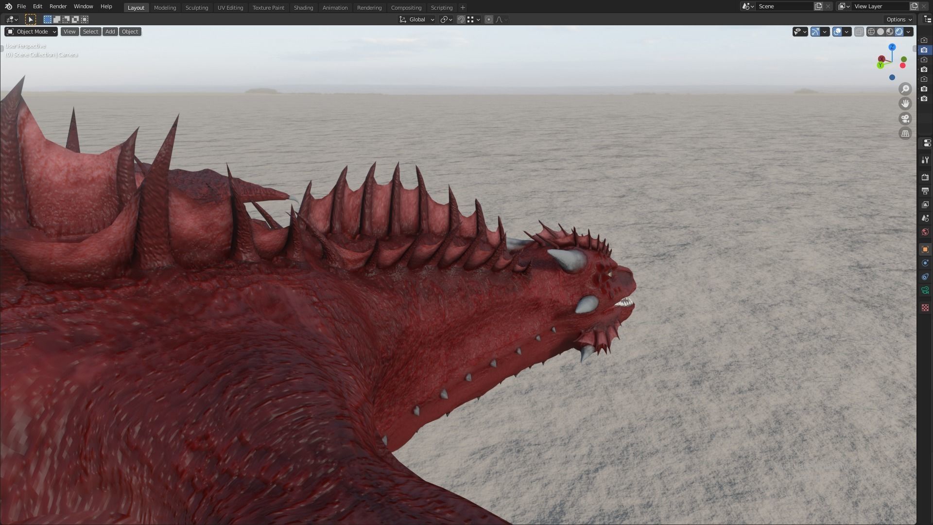 Fire Breathing Wyvern Dragon 3D model_117