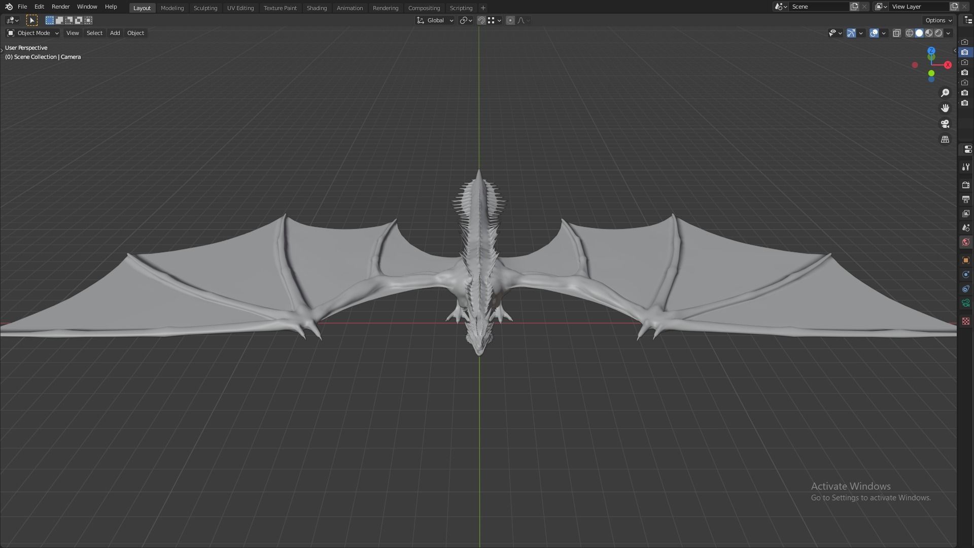Fire Breathing Wyvern Dragon 3D model_29