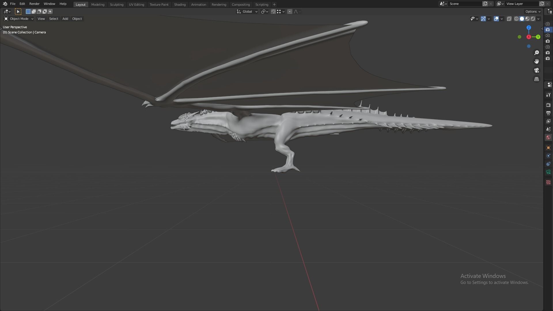 Fire Breathing Wyvern Dragon 3D model_17