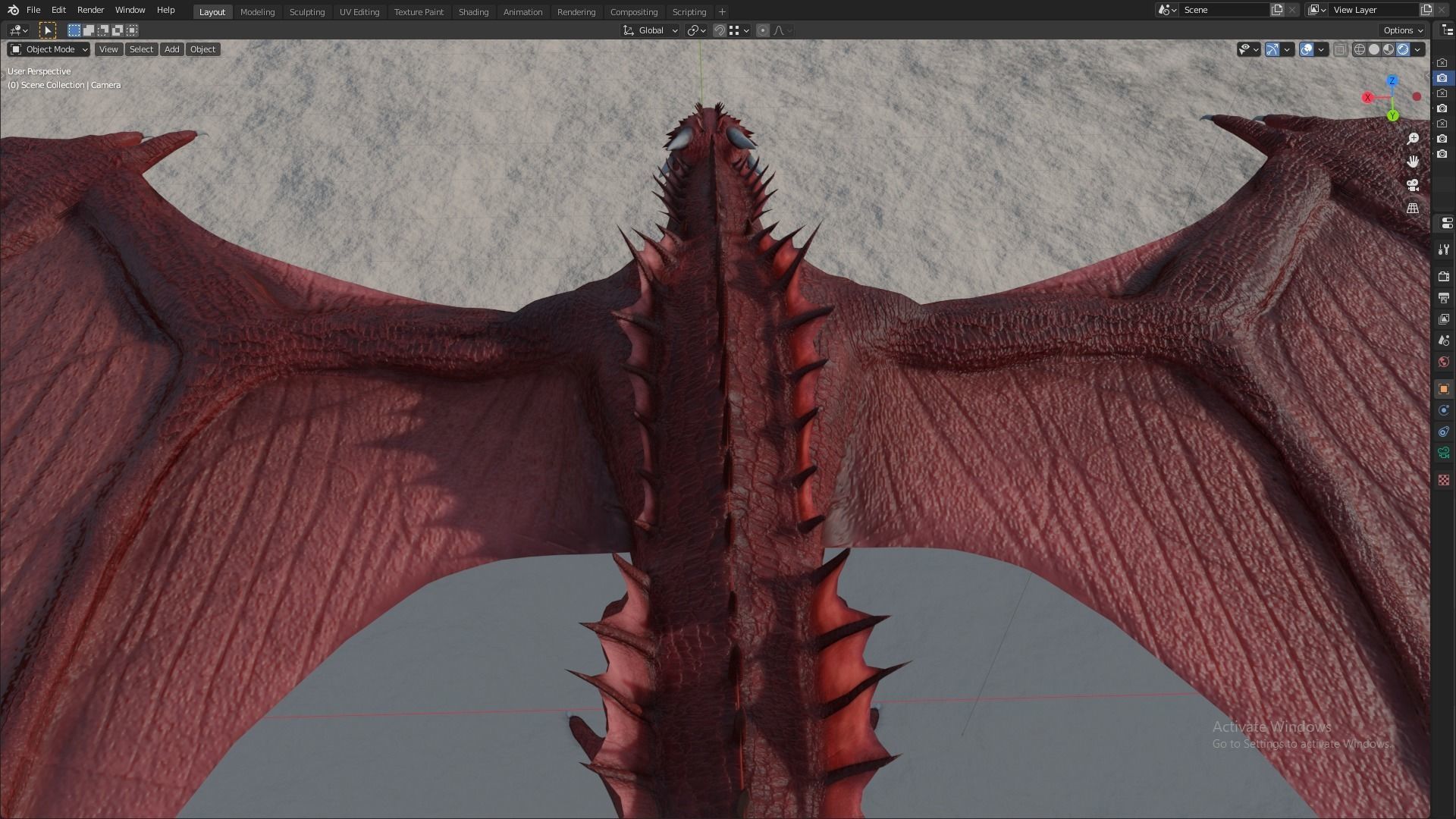 Fire Breathing Wyvern Dragon 3D model_92