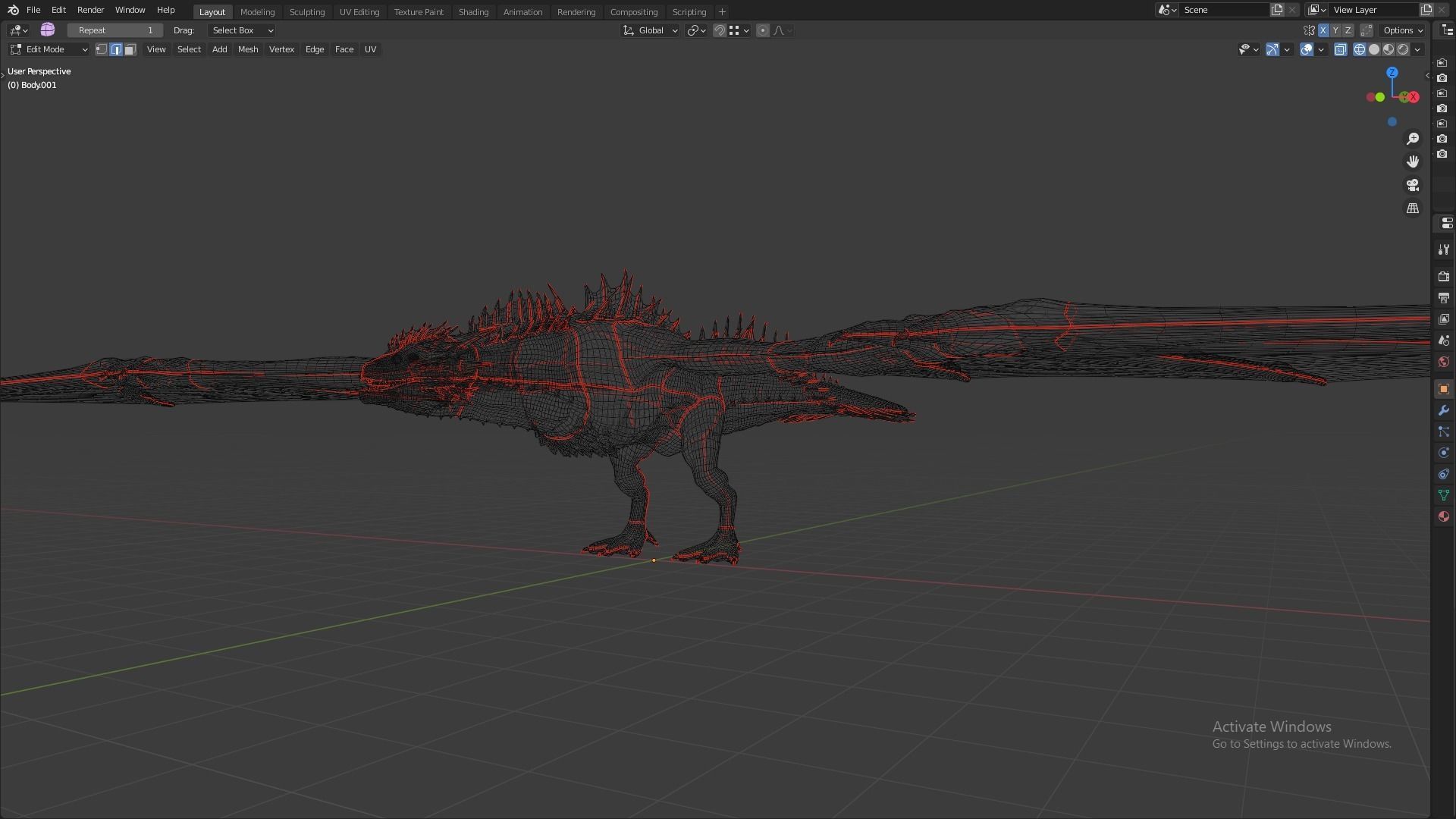 Fire Breathing Wyvern Dragon 3D model_144