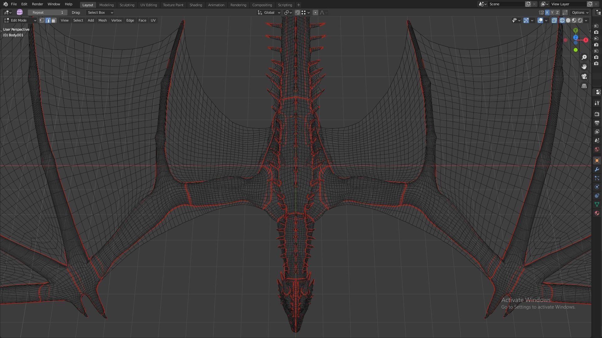 Fire Breathing Wyvern Dragon 3D model_134