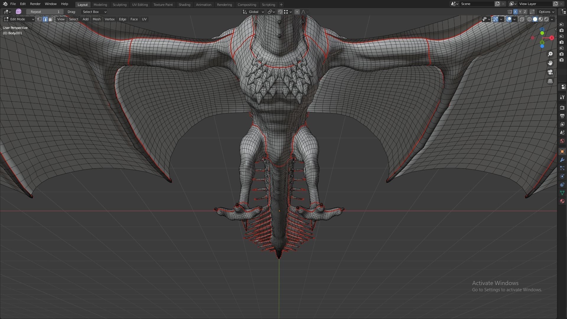 Fire Breathing Wyvern Dragon 3D model_71