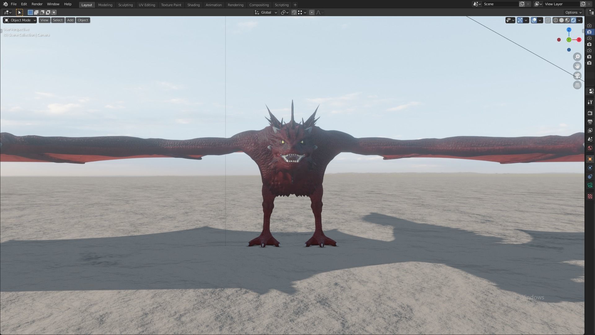 Fire Breathing Wyvern Dragon 3D model_104