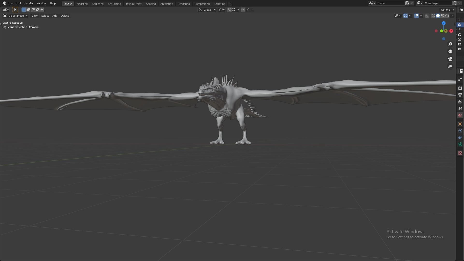 Fire Breathing Wyvern Dragon 3D model_98