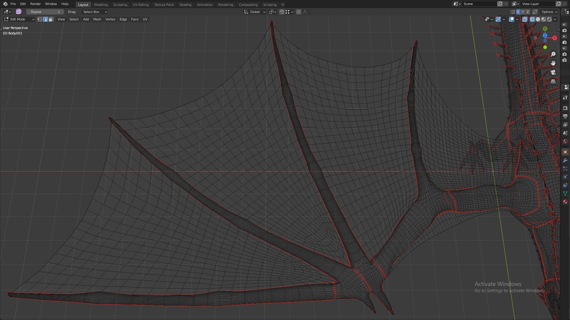 Fire Breathing Wyvern Dragon 3D model_130