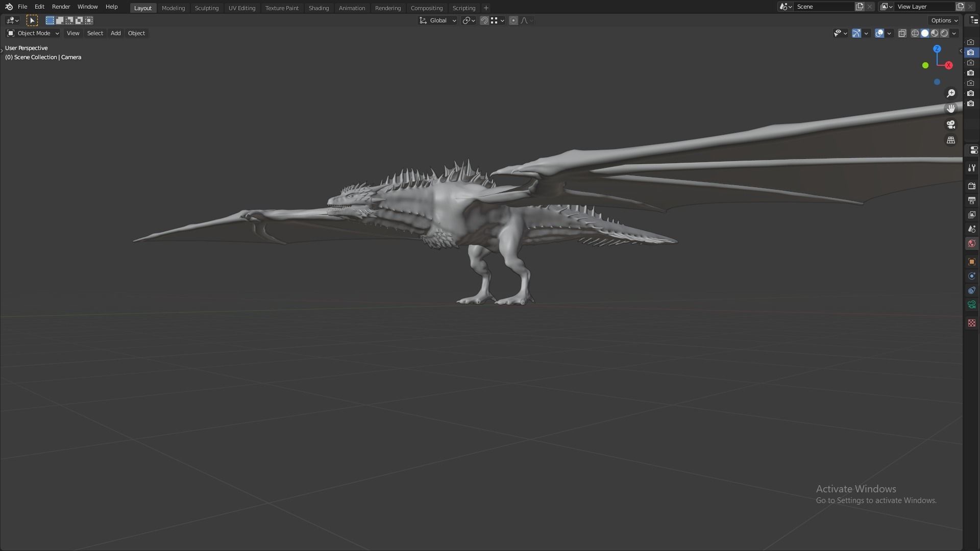 Fire Breathing Wyvern Dragon 3D model_9