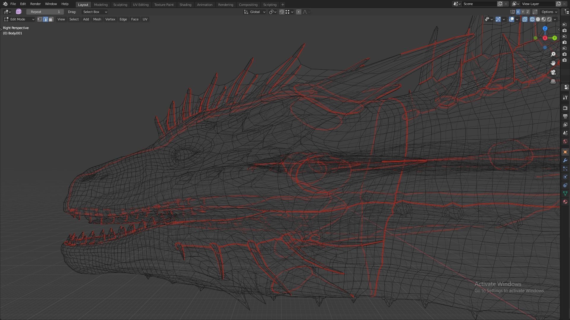 Fire Breathing Wyvern Dragon 3D model_141