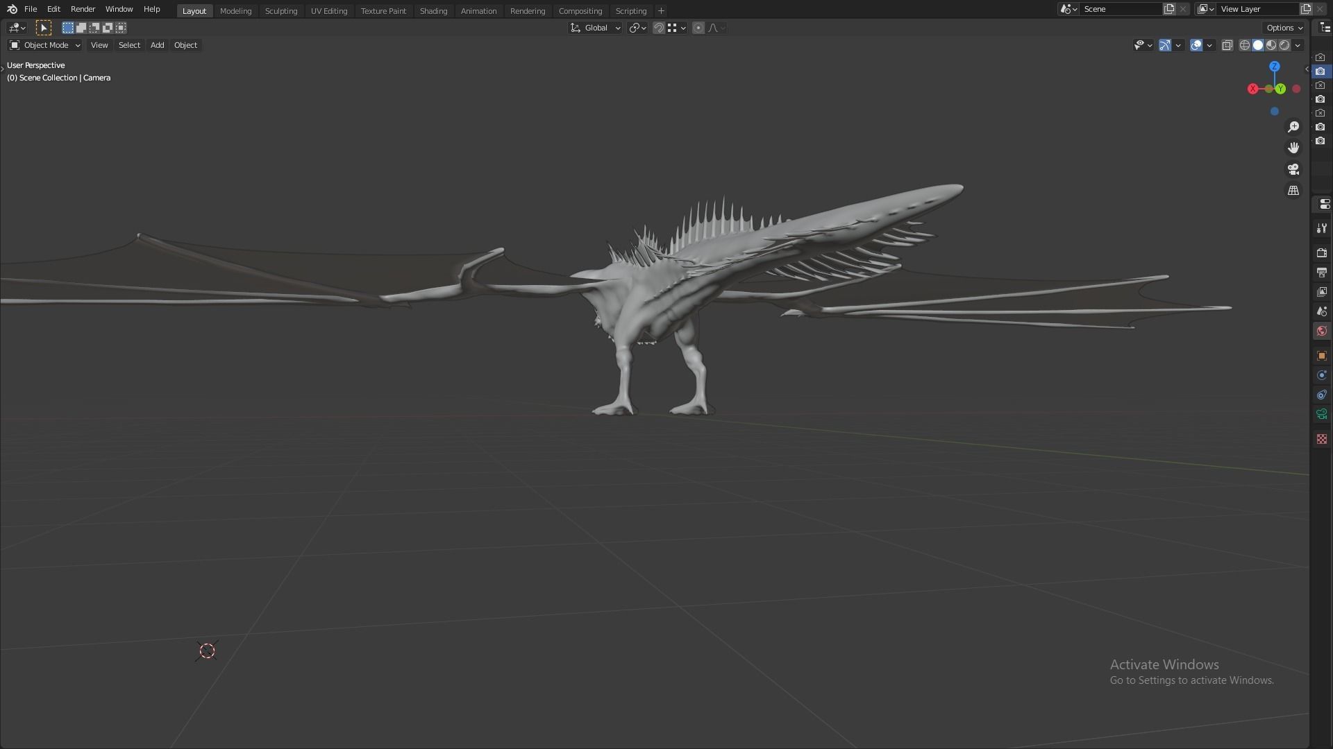Fire Breathing Wyvern Dragon 3D model_23