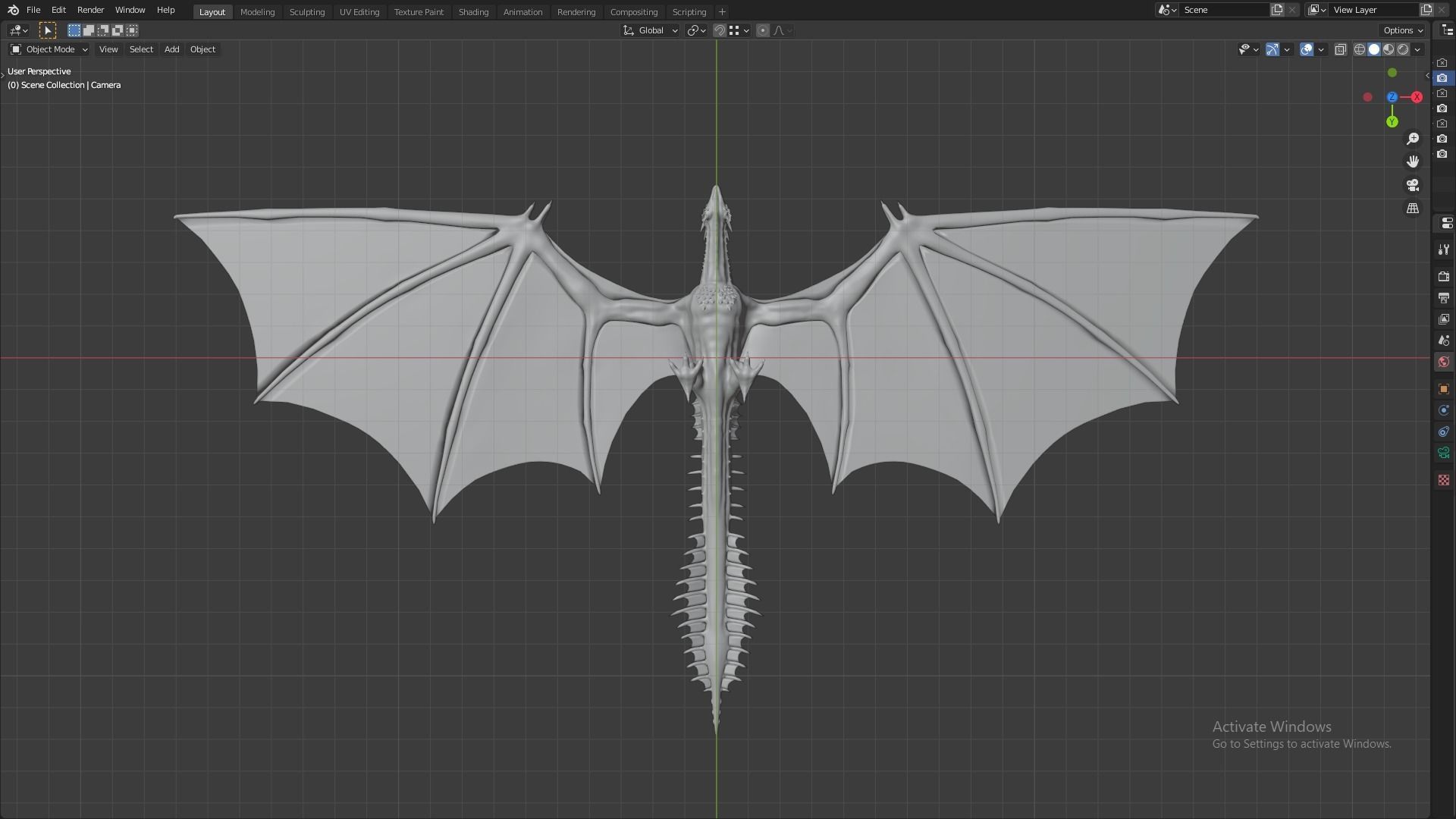 Fire Breathing Wyvern Dragon 3D model_18