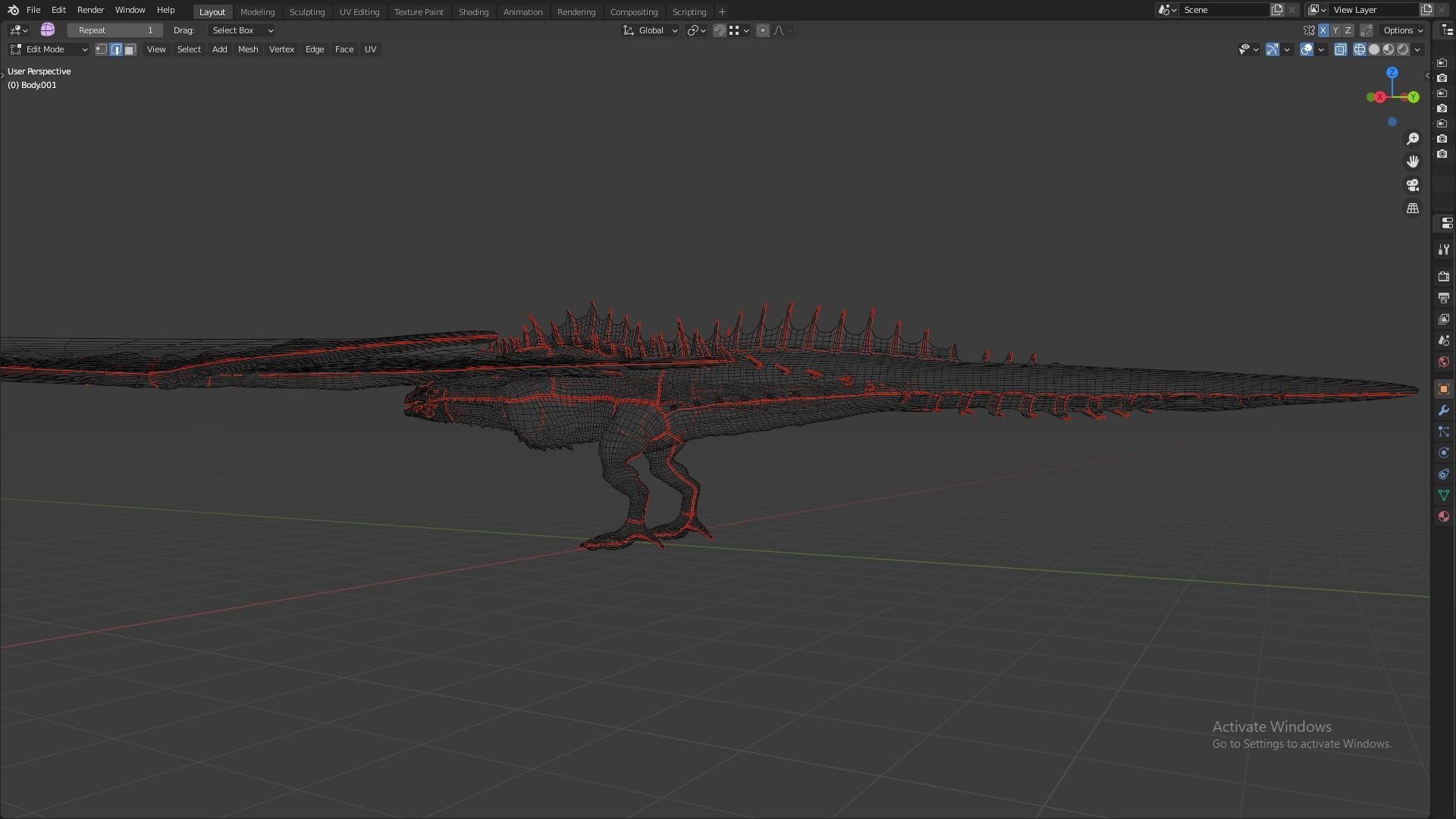 Fire Breathing Wyvern Dragon 3D model_129