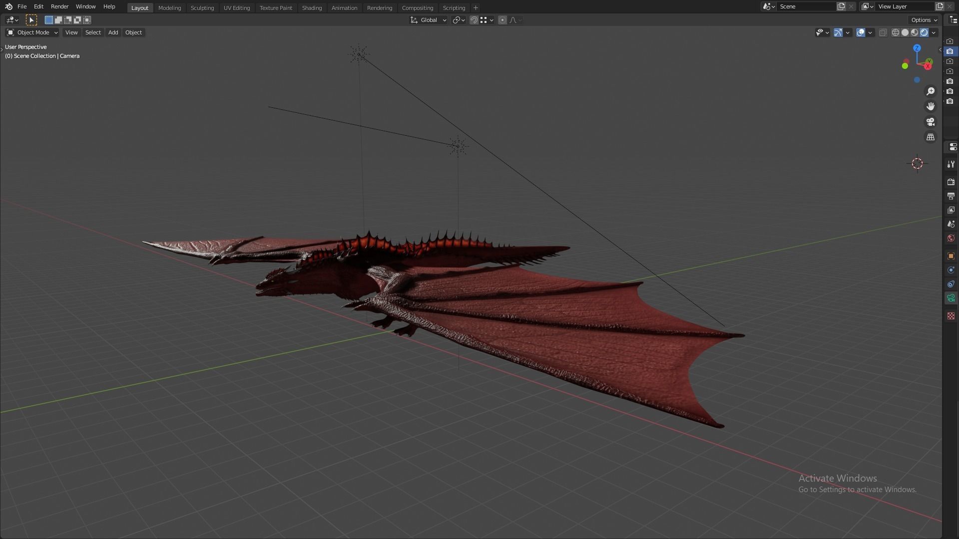 Fire Breathing Wyvern Dragon 3D model_93