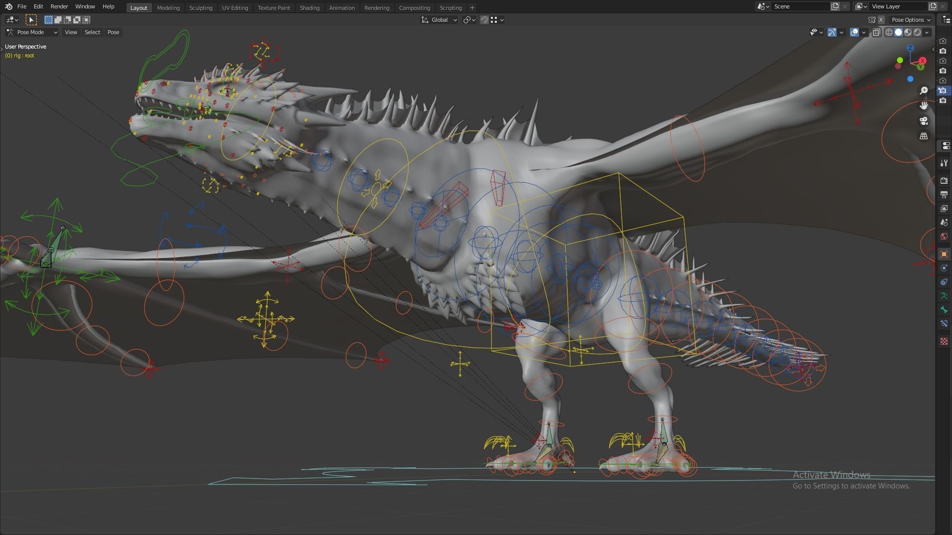 Fire Breathing Wyvern Dragon 3D model_74