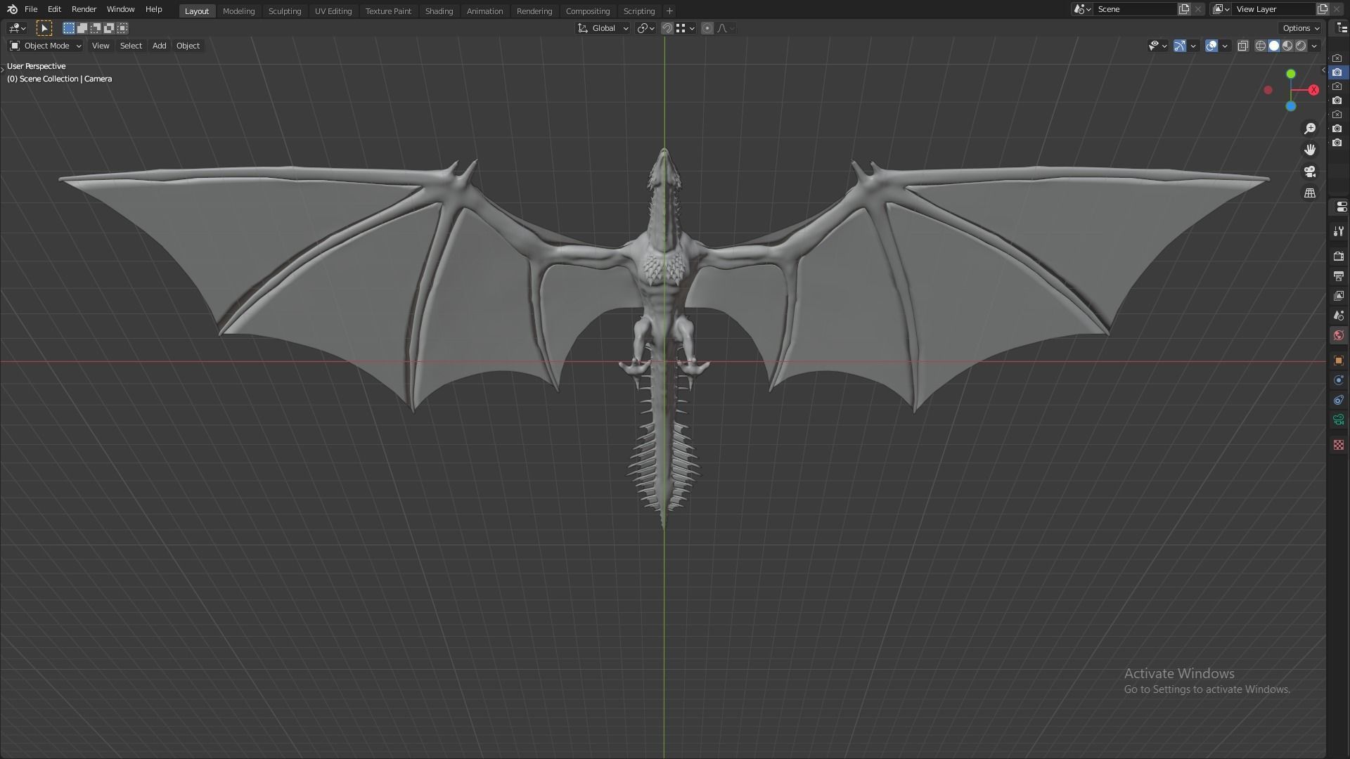 Fire Breathing Wyvern Dragon 3D model_21