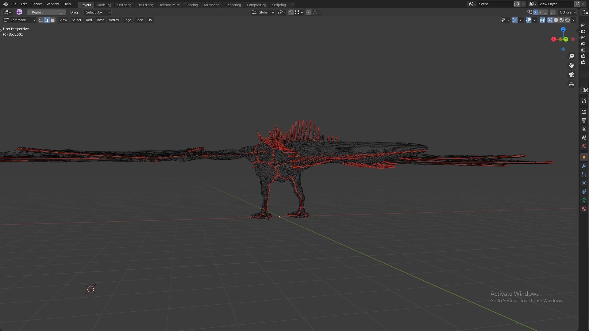 Fire Breathing Wyvern Dragon 3D model_126