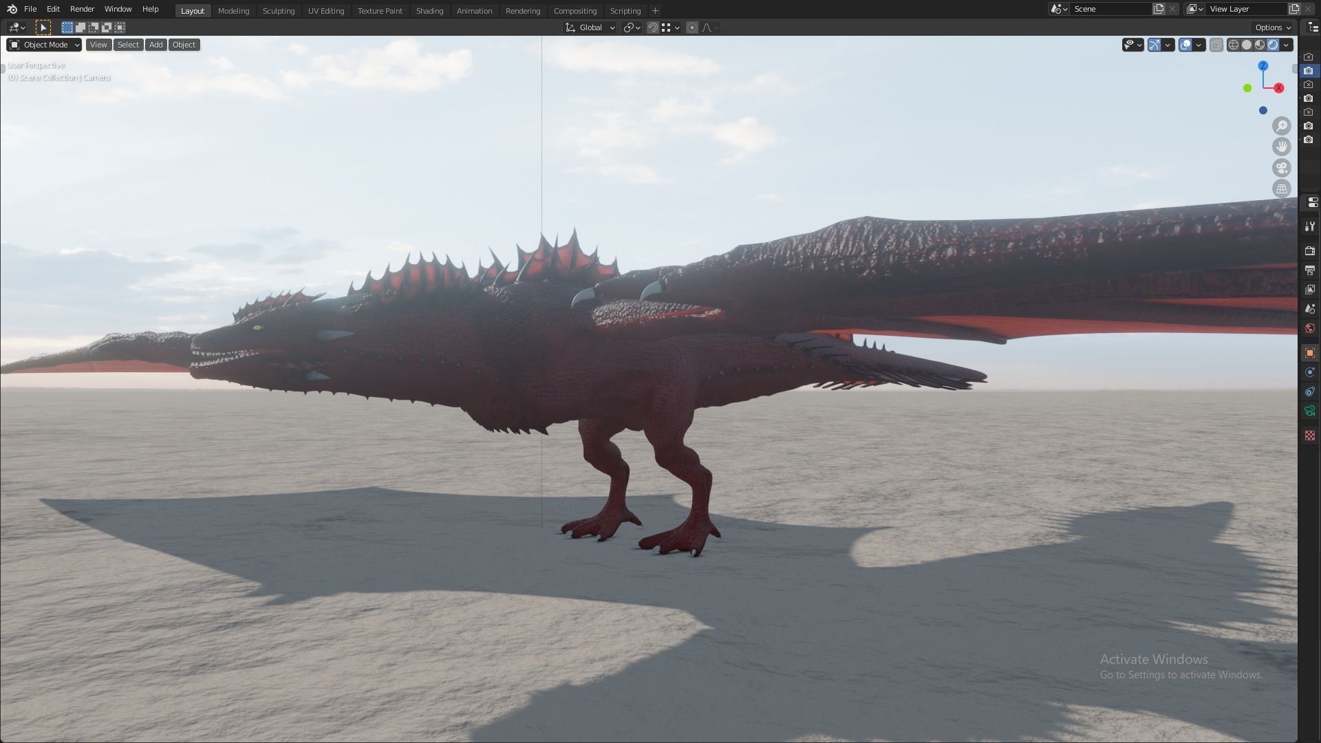 Fire Breathing Wyvern Dragon 3D model_110