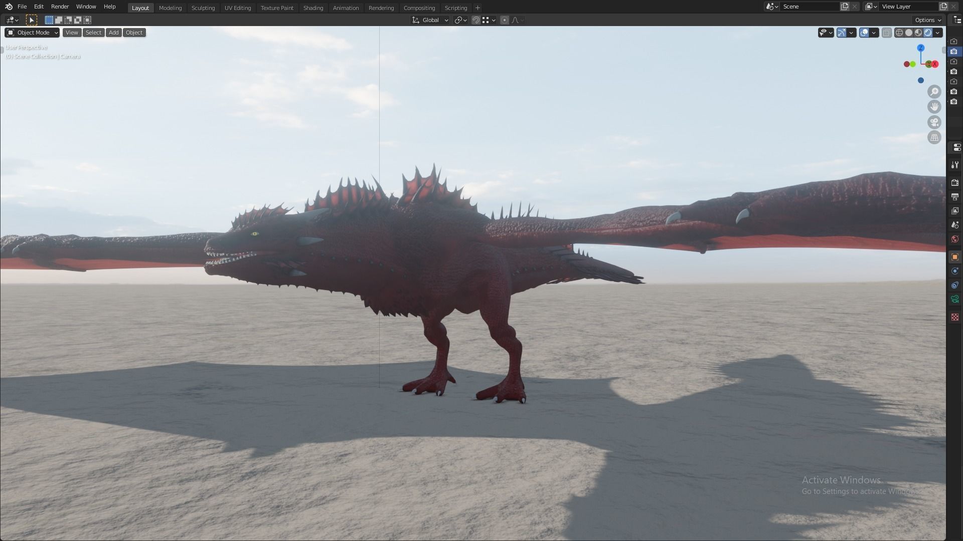 Fire Breathing Wyvern Dragon 3D model_108