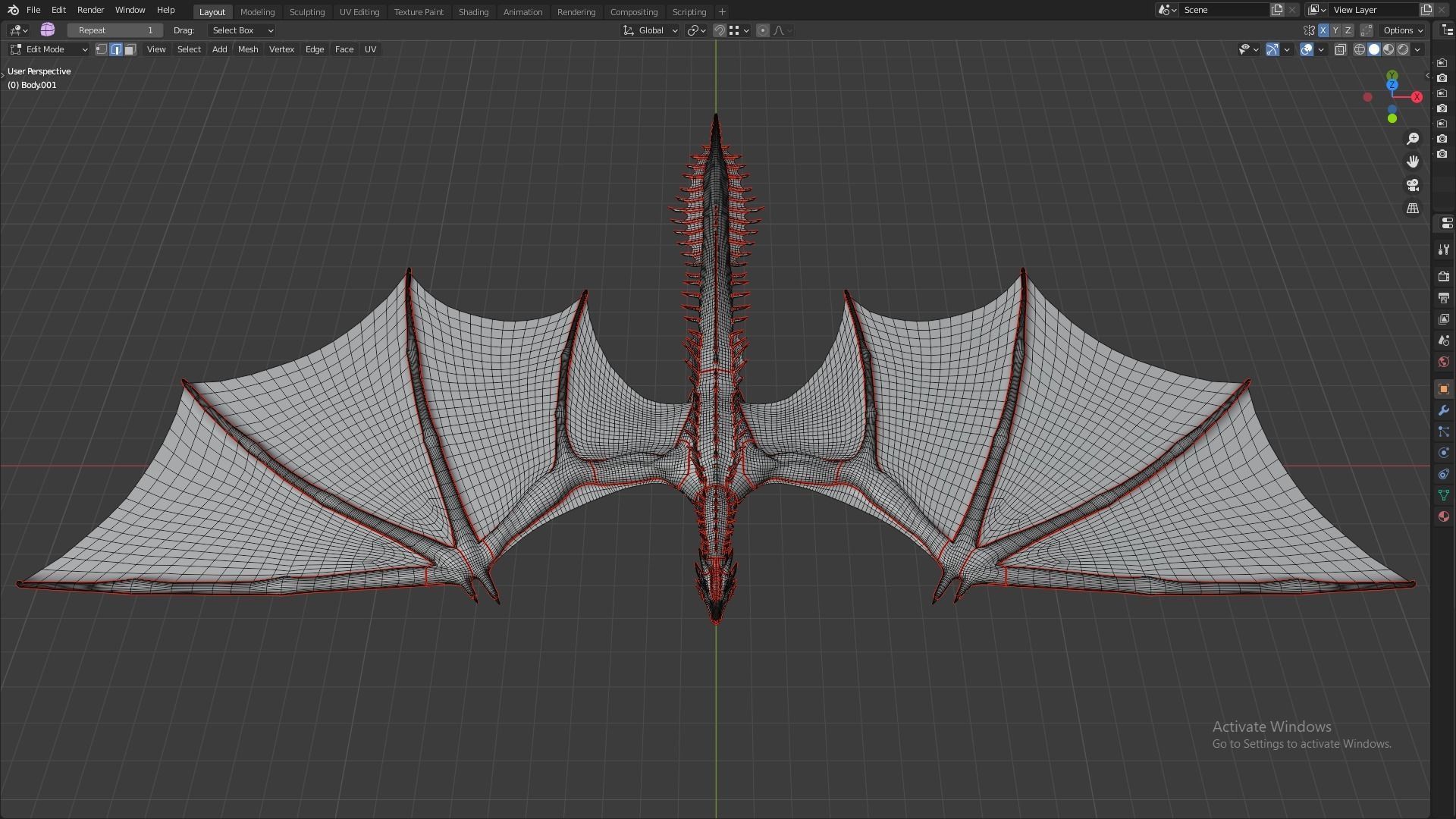 Fire Breathing Wyvern Dragon 3D model_75